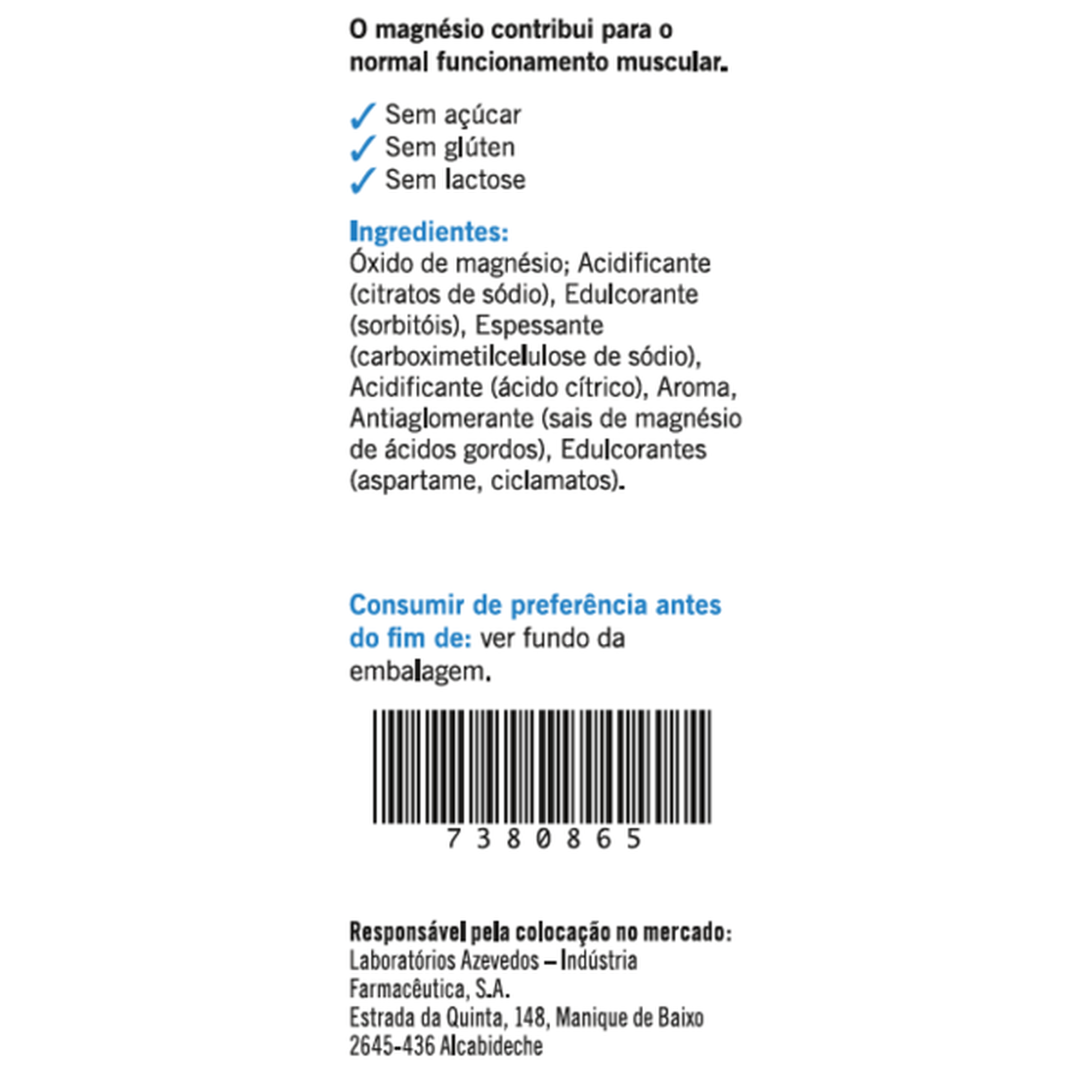 Suplemento Saquetas de Magnésio Direct