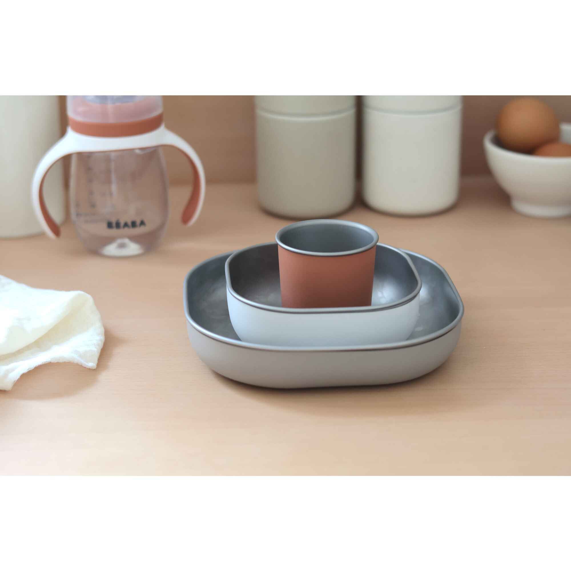 Stainless Steel Meal Inox Set 4M+ Terracotta