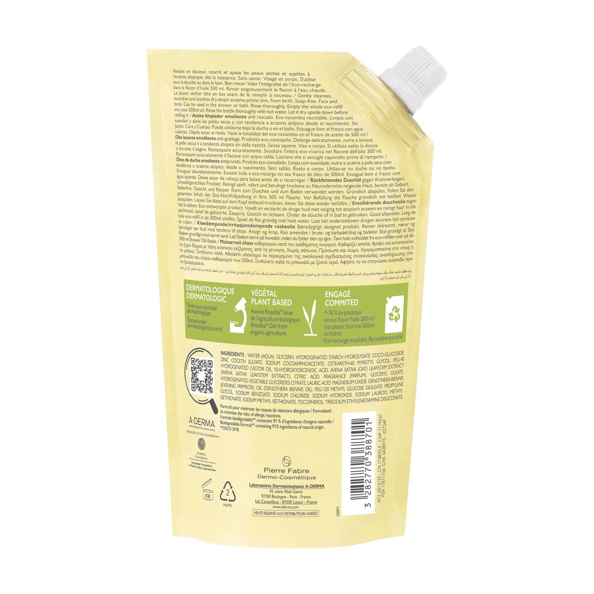 Exomega Control Emolient Shower Oil