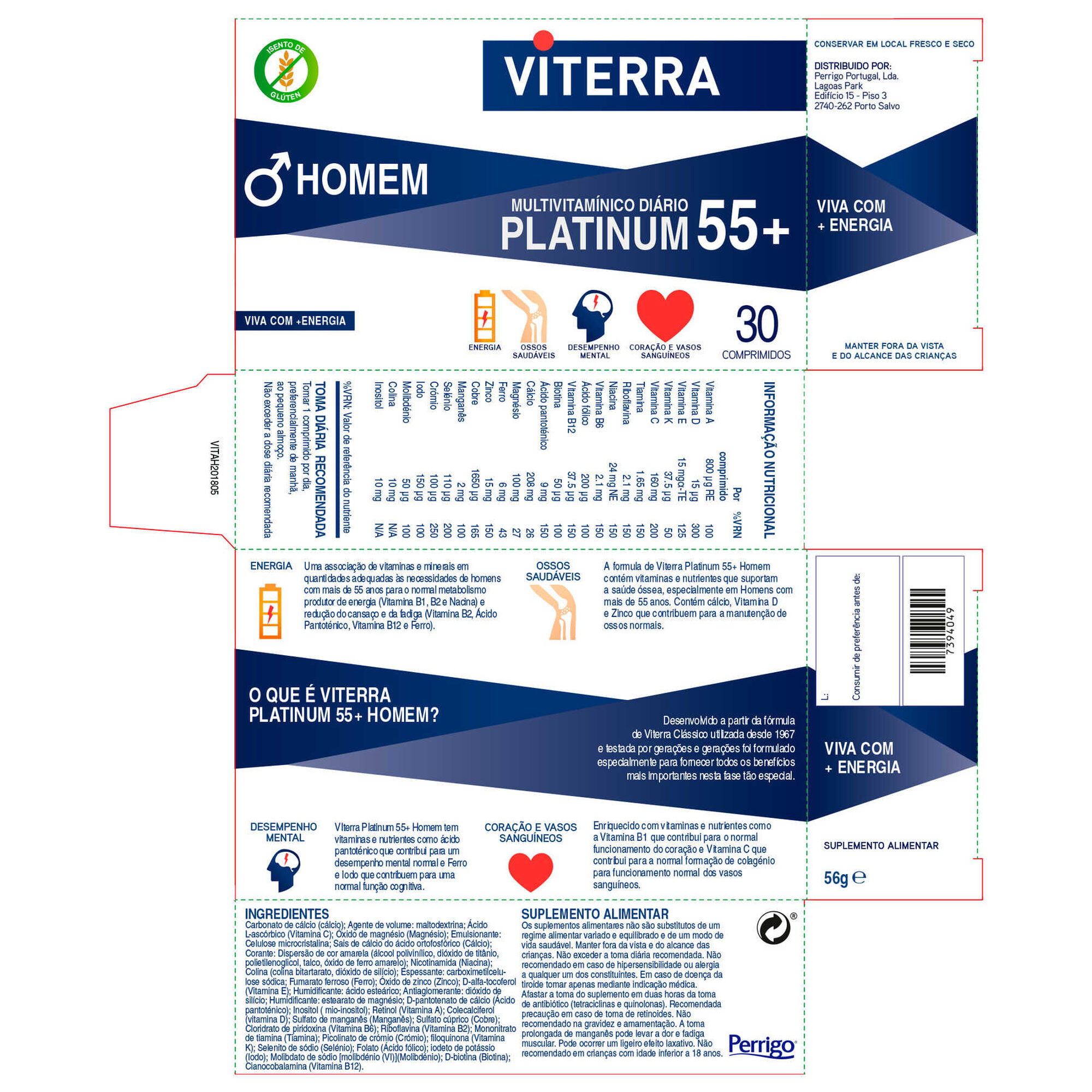 Multivitamínico Diário Platinum 55+ Homem