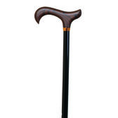 Bengala Extensível Preta Punho Madeira Wells