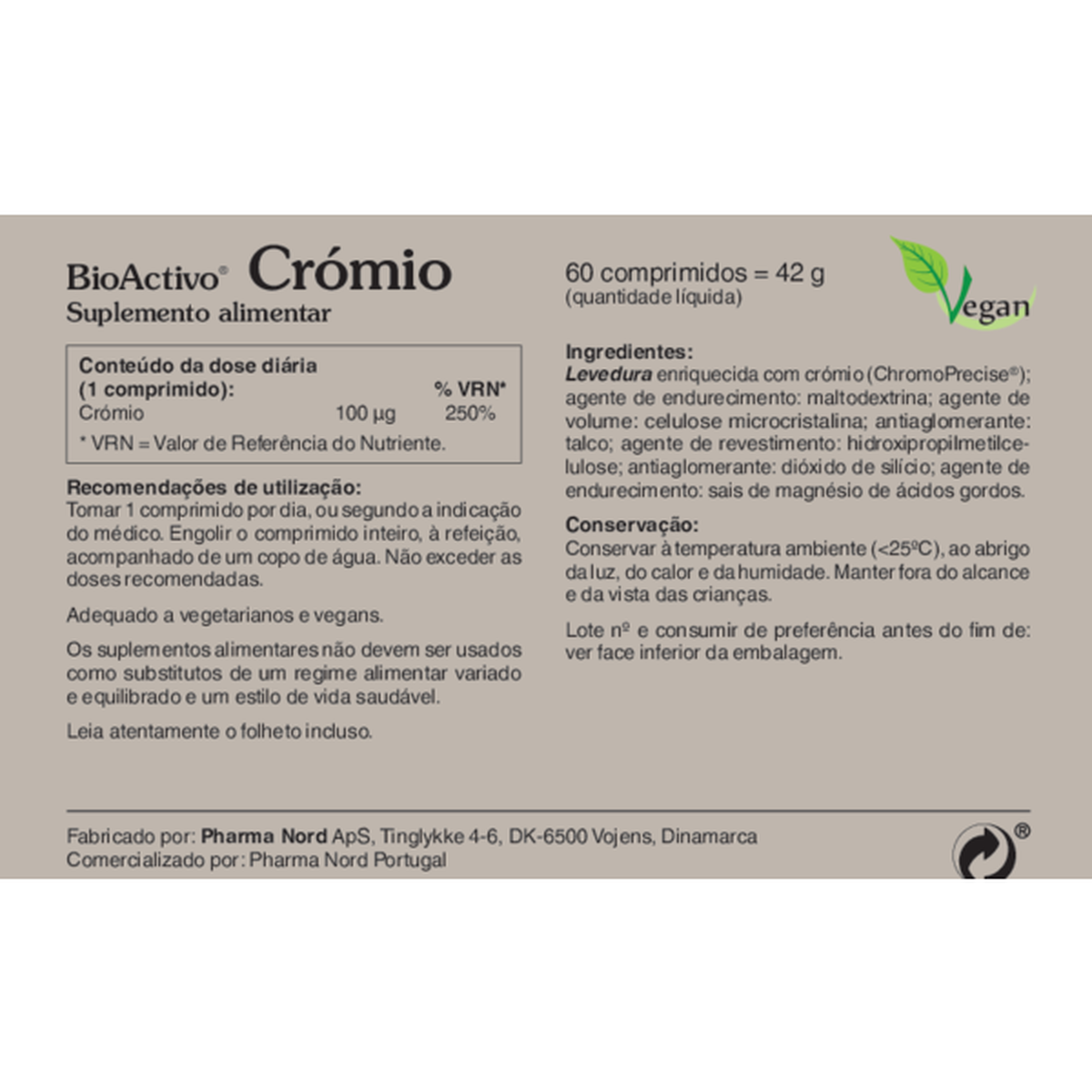 Suplemento Metabolismo Normal Crómio
