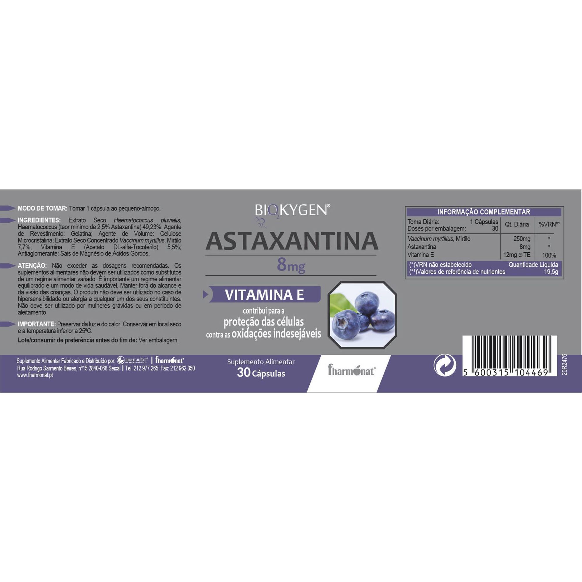 Astaxantina 8mg Vitamina E