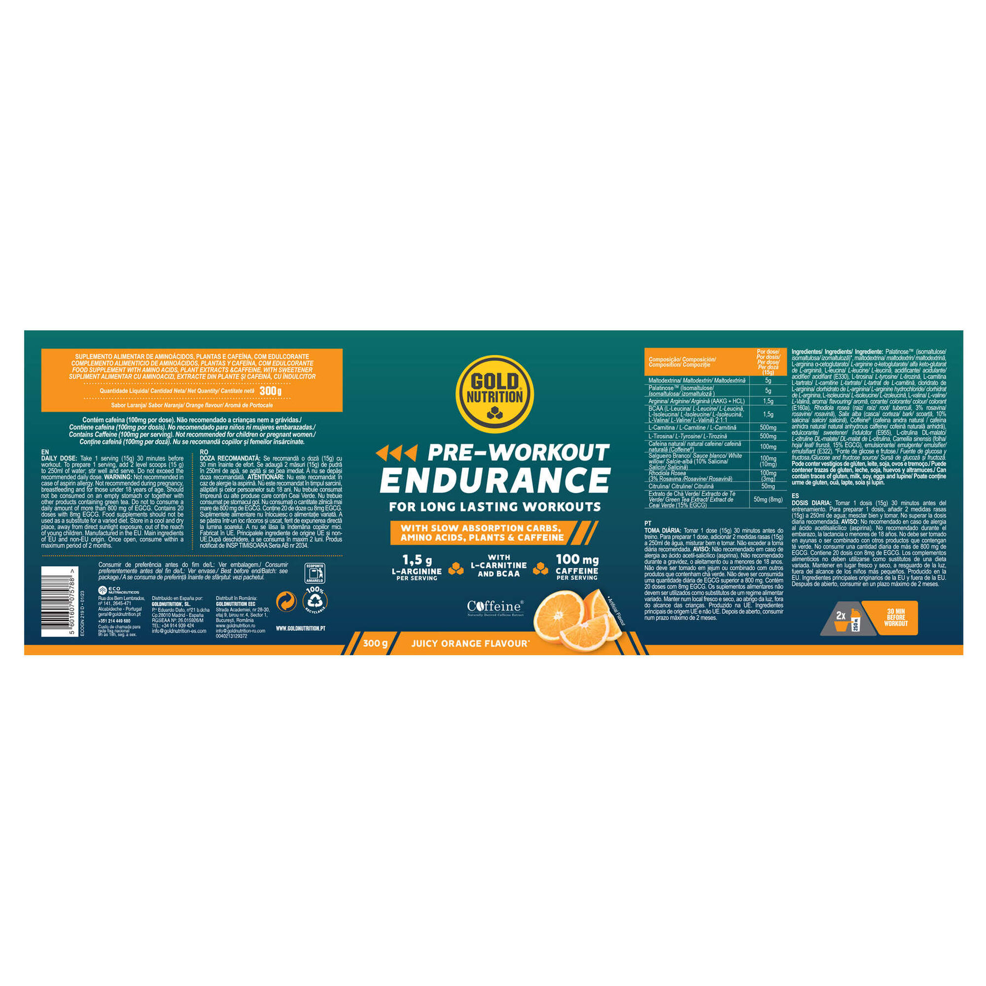 Pre-Workout Endurance Laranja