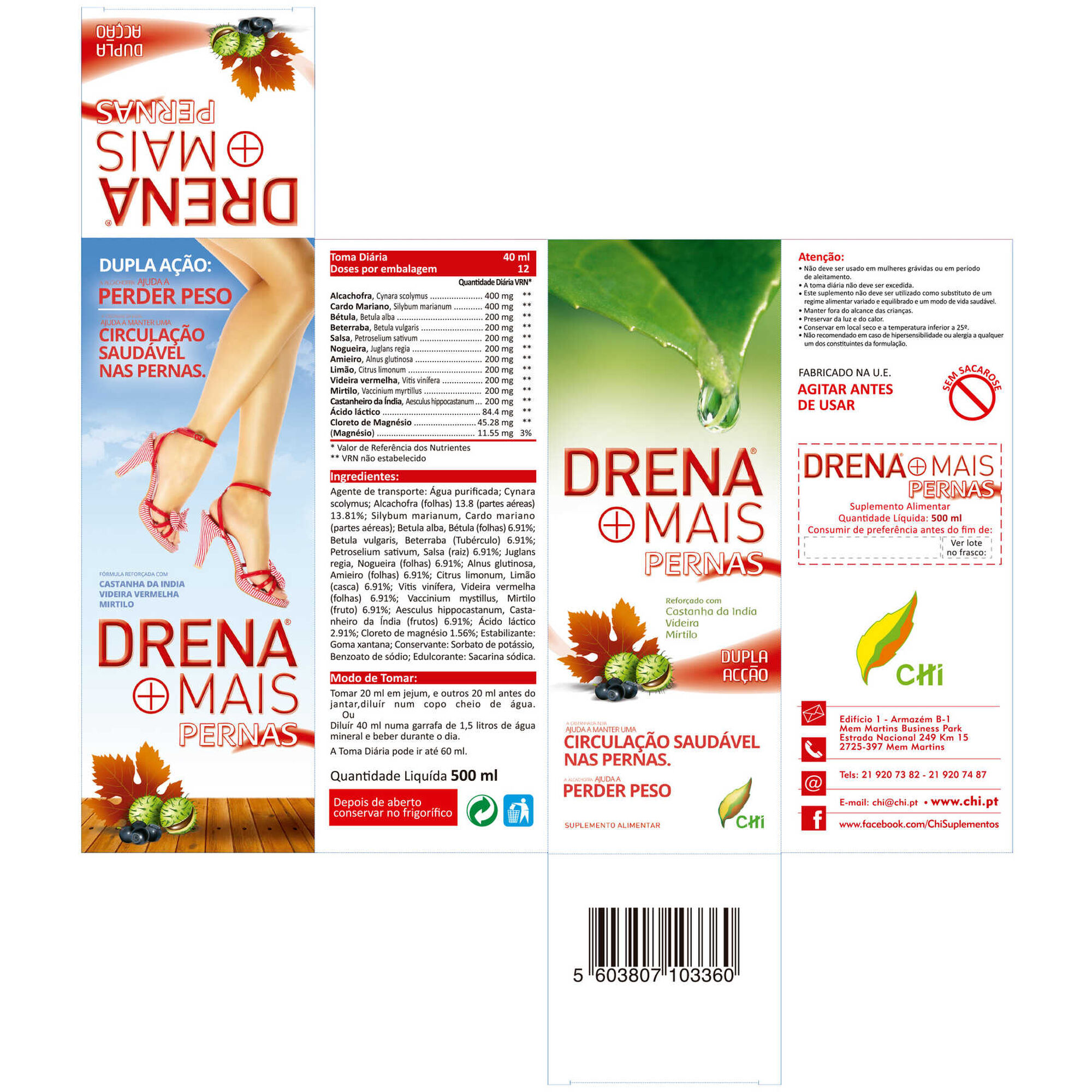 Suplemento Ação Drenante Pernas Cansadas