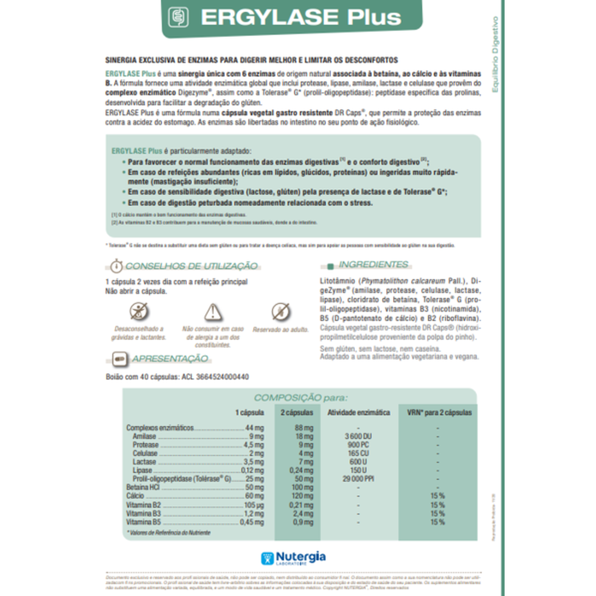 Ergylase Plus Enzimas Digestivas