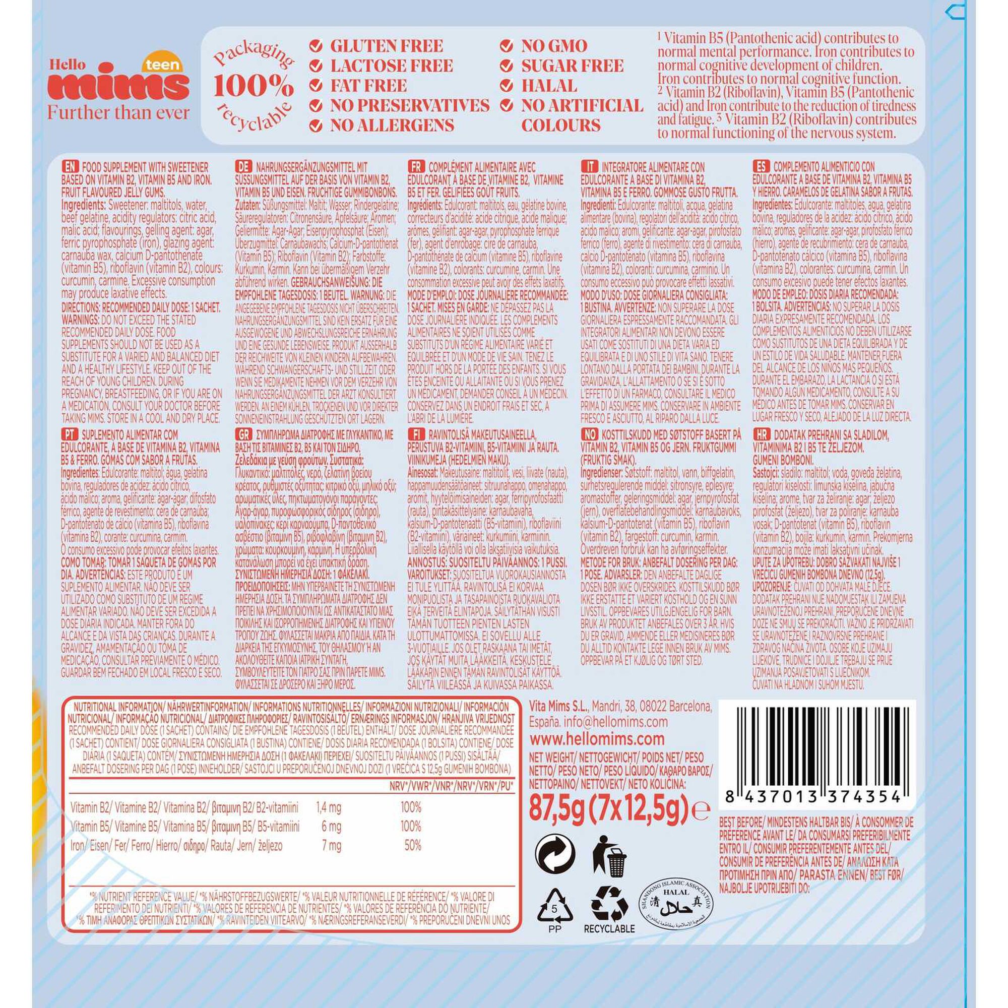 Suplemento Alimentar Desempenho Mental Kids