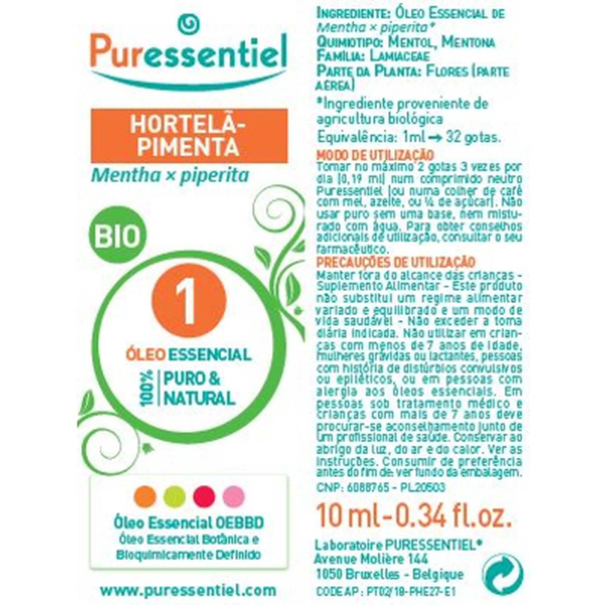 Óleo Essencial Hortelã Pimenta Bio