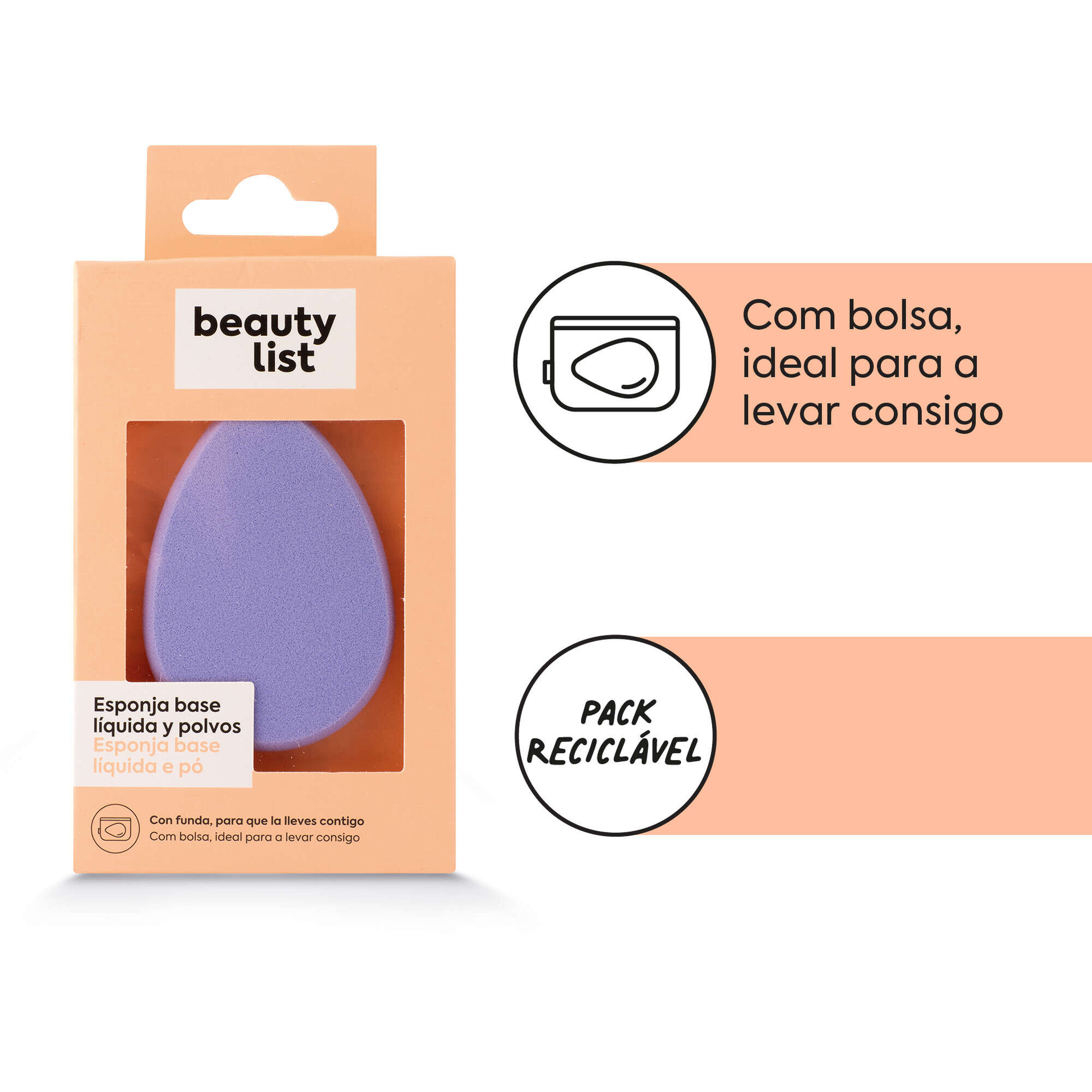 Esponja Redonda Sem Látex com Bolsa