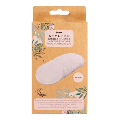 Conjunto Discos de Bambu e Bolsa de Lavagem