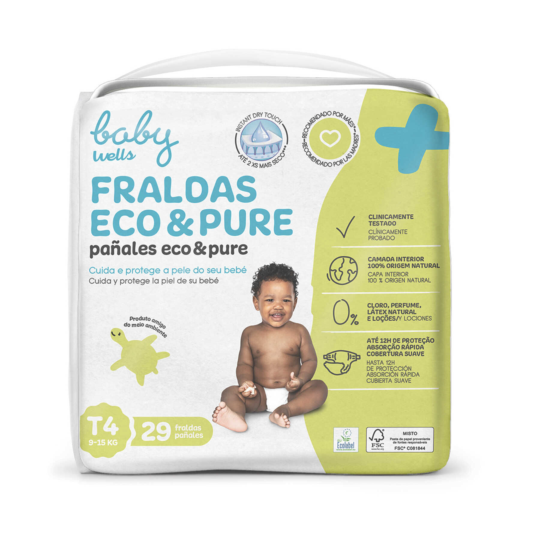 Fraldas Eco & Pure T4 Wells