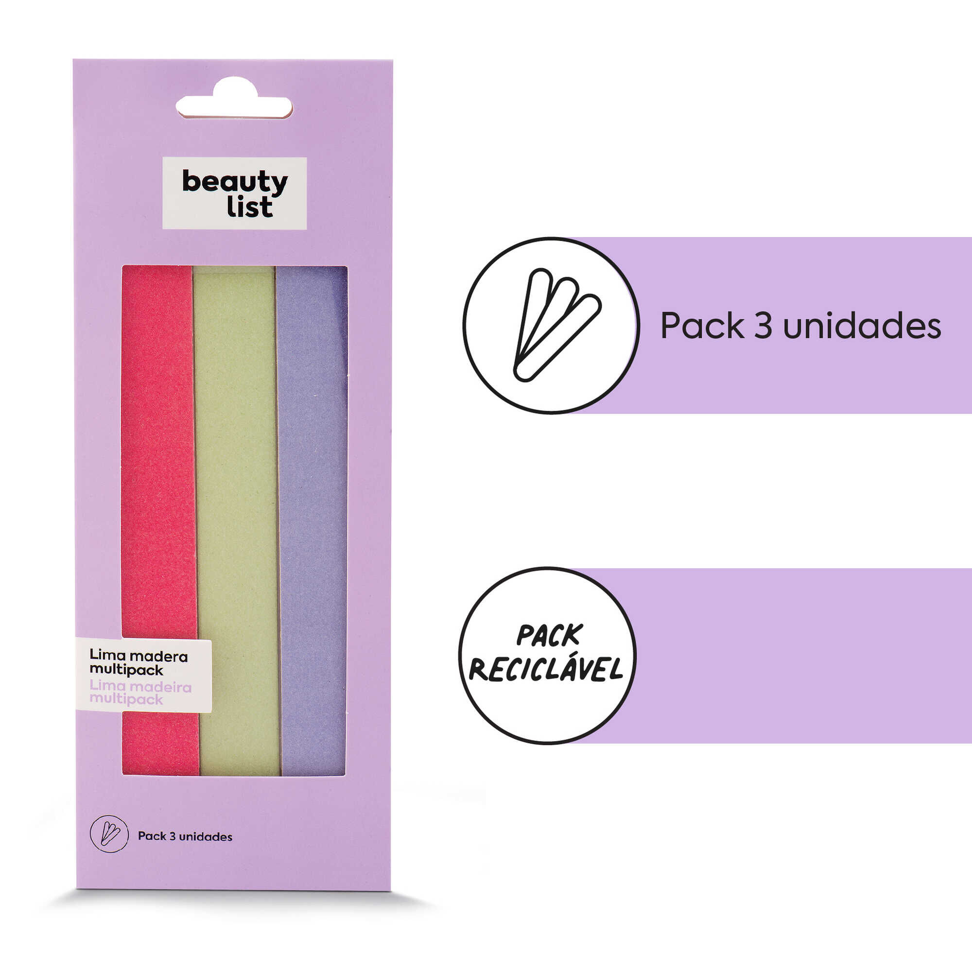 Kit de Limas de Unhas em Madeira Multicor 1