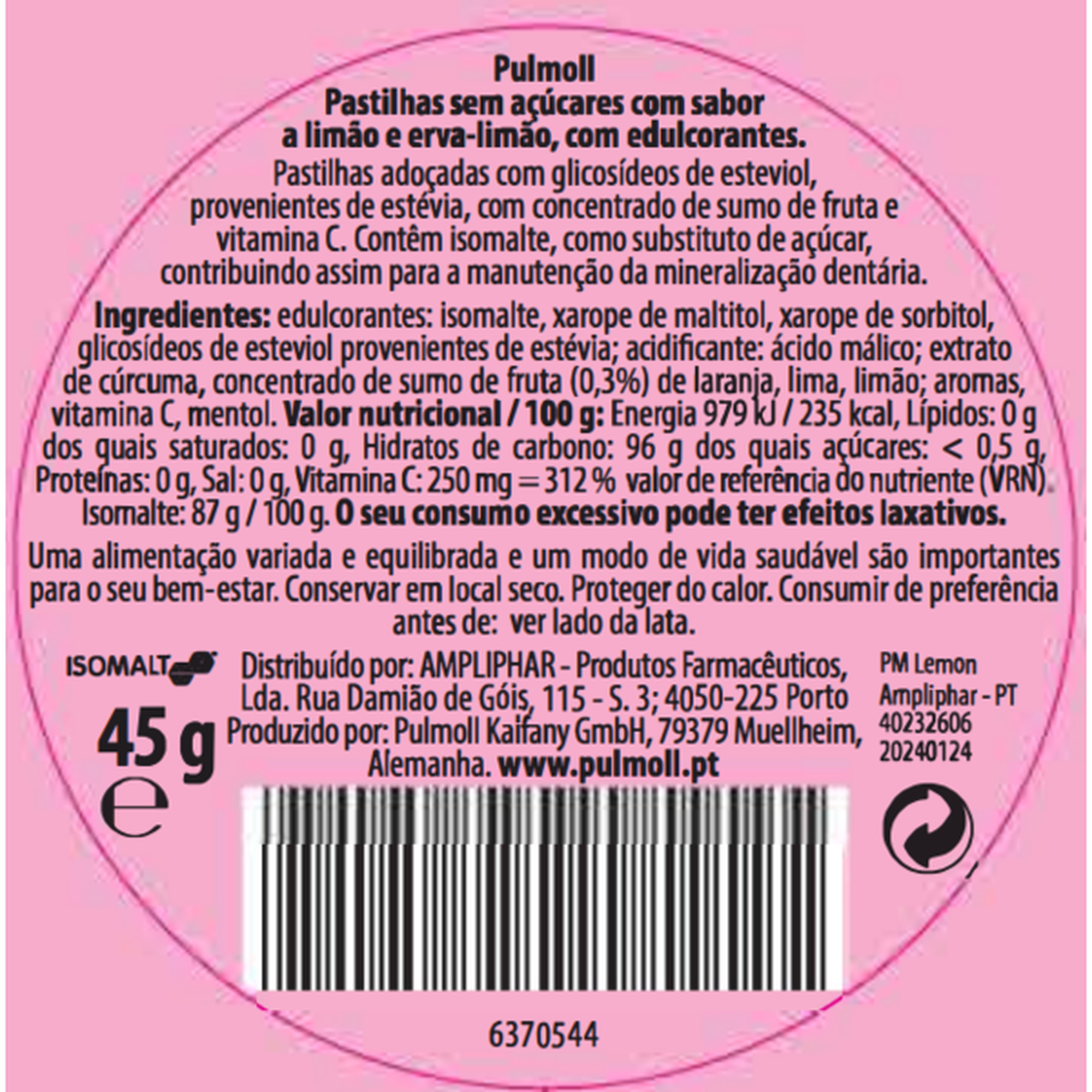 Bonbons Sugar Free Lemon Vitamin C