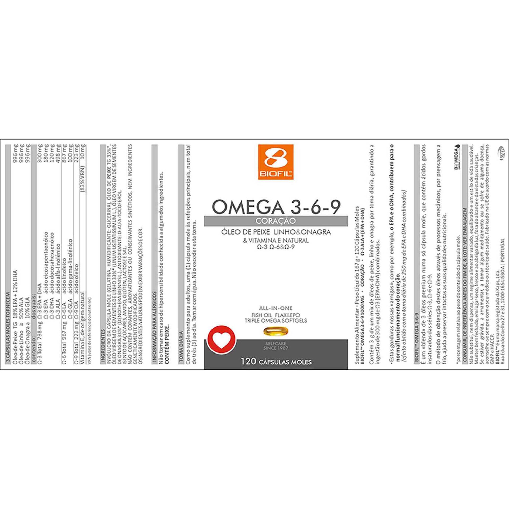 Suplemento Alimentar Natural de Ómega 3-6-9