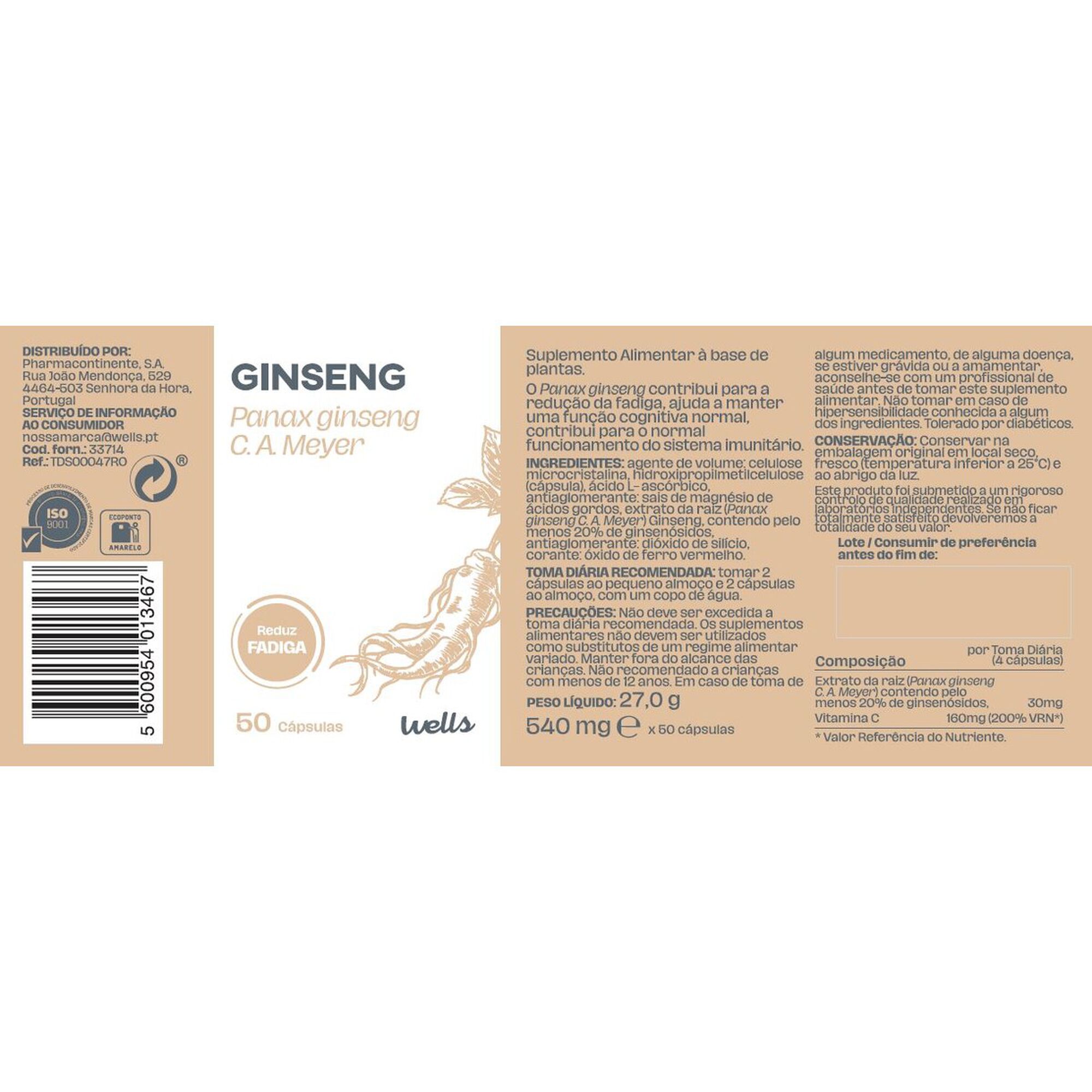 Suplemento Ginseng Redução Fadiga