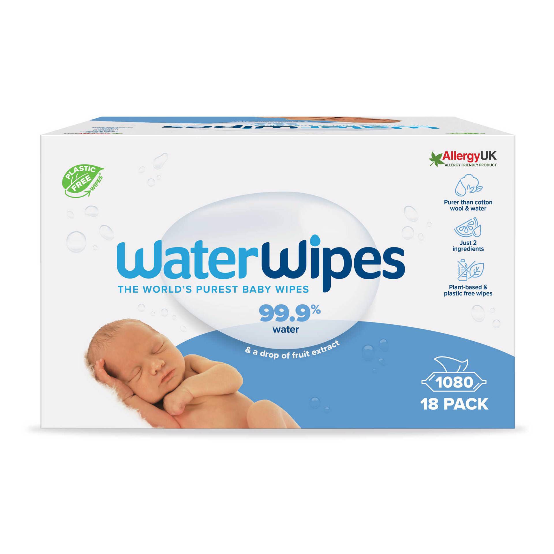 Toalhitas de Limpeza Bio 18 x 60 un Waterwipes 18 x 60 un