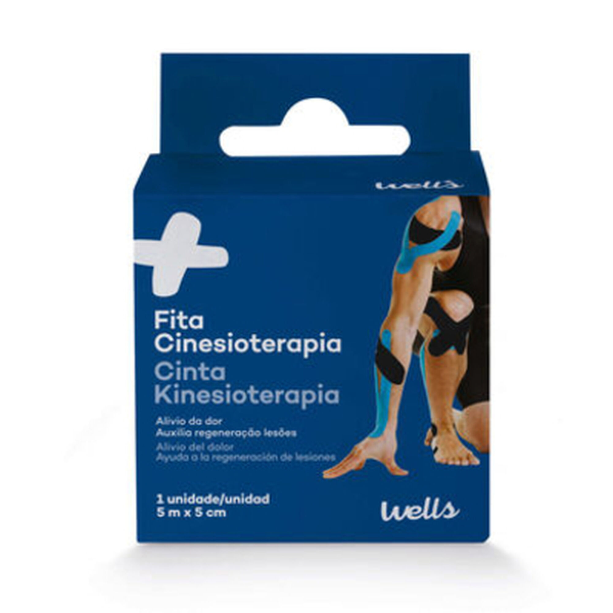 Fita de cinesioterapia Preta 5cm x 5m