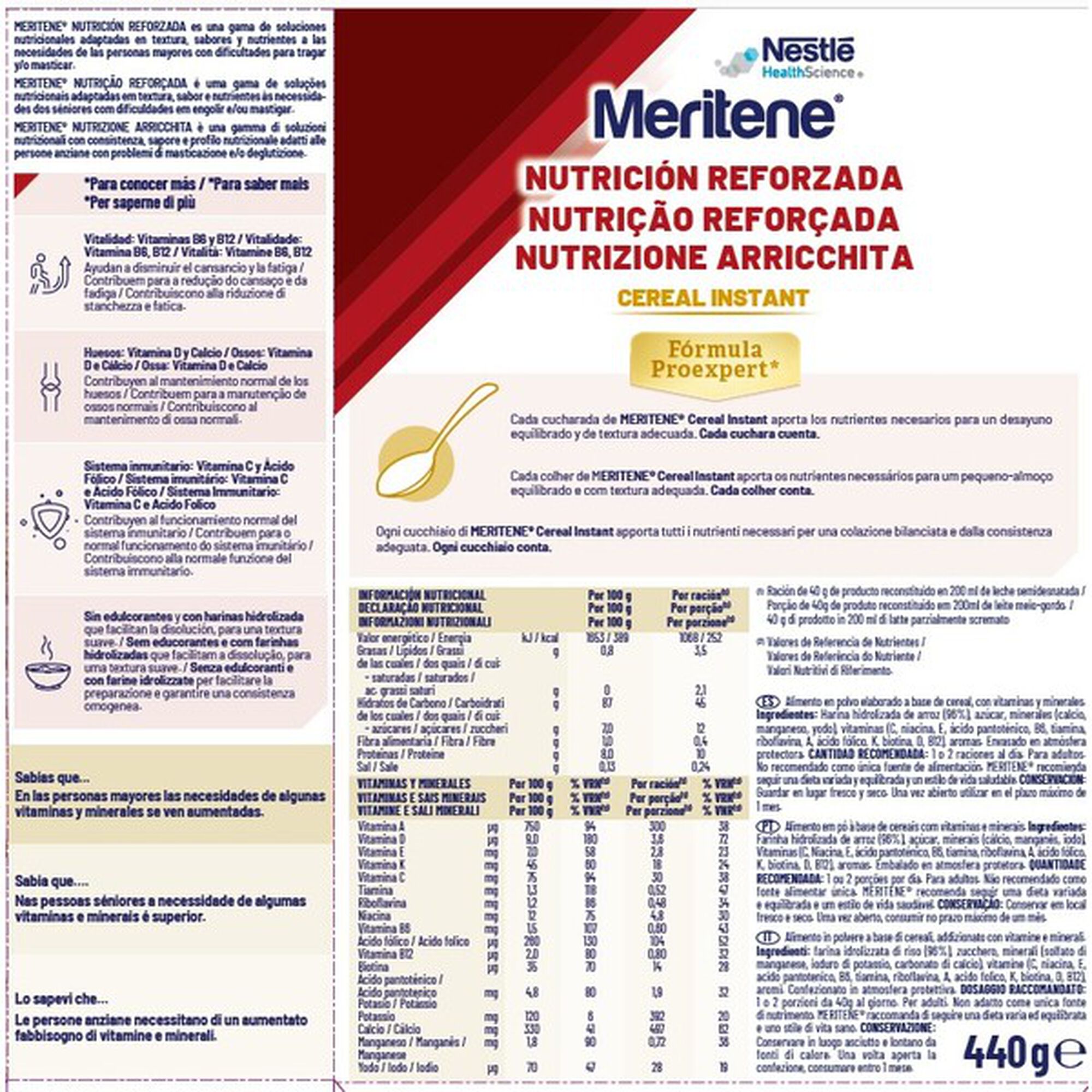 Nutrição Reforçada Cereal Instant