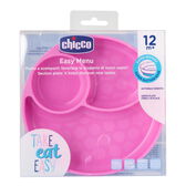 Prato de Silicone com Divisórias Rosa Wells