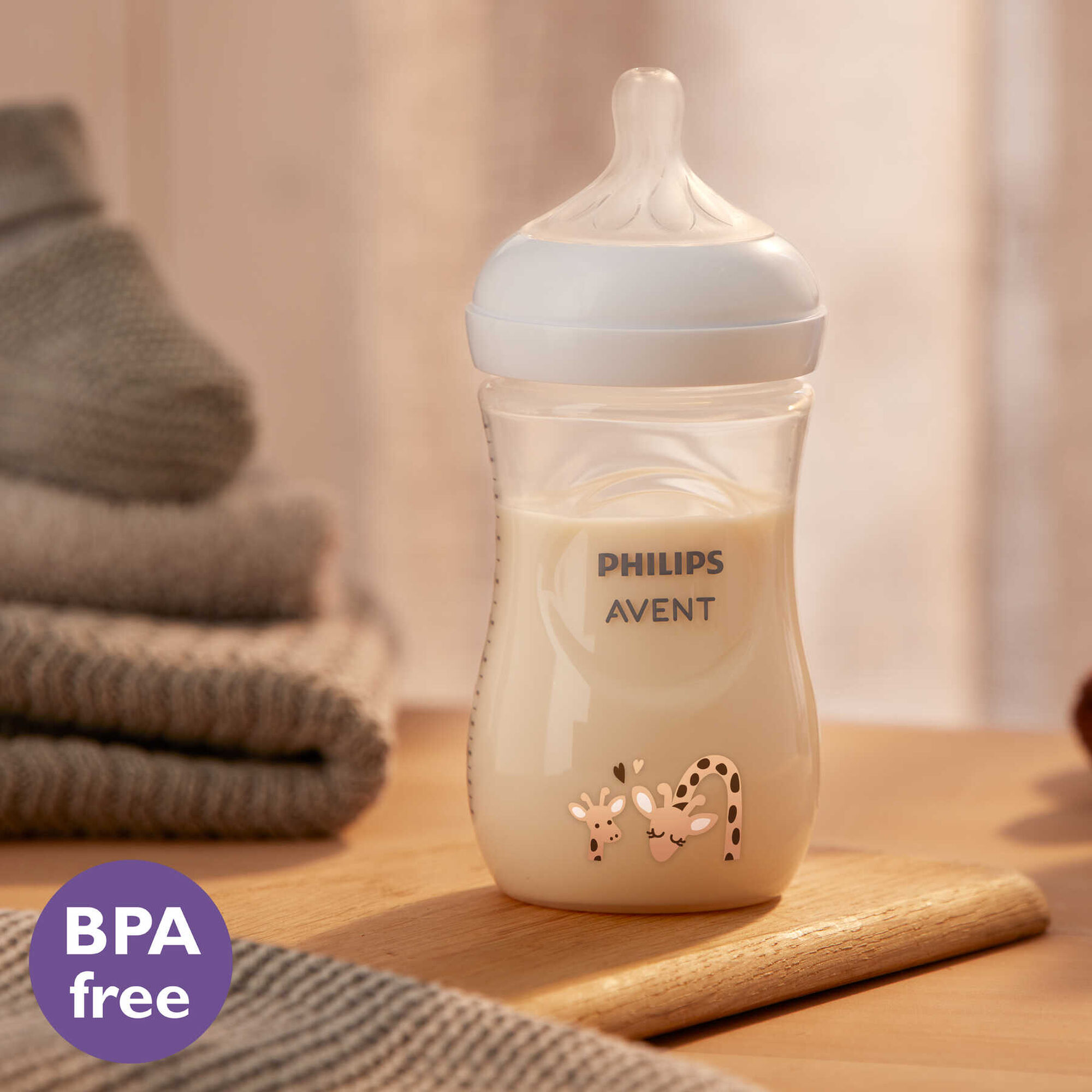 Biberão Natural Response de 260ml girafa