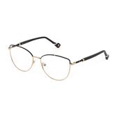 Armação Óculos Yalea Preto e Dourado Vya014 Wells