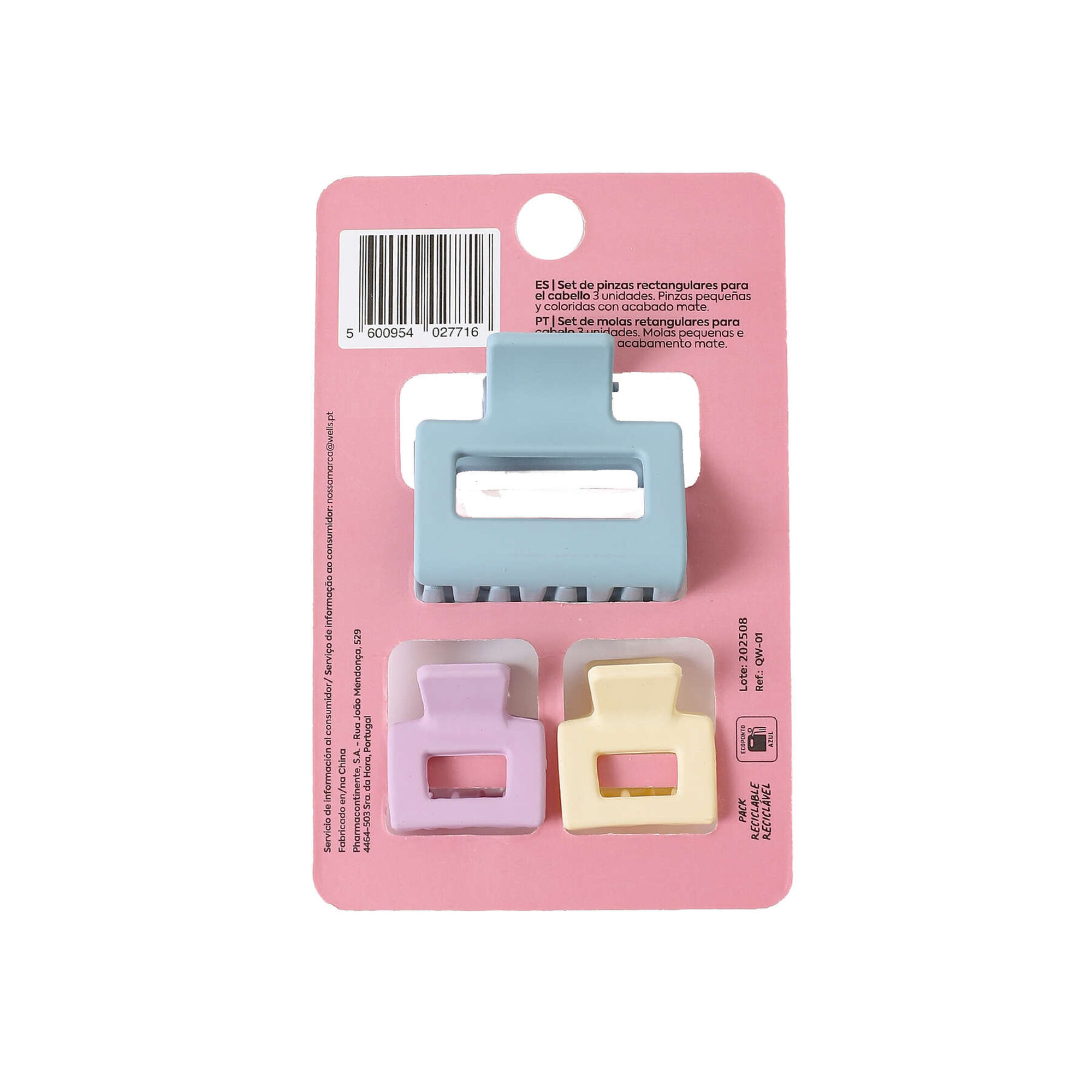 Set de Molas Retangulares para Cabelo