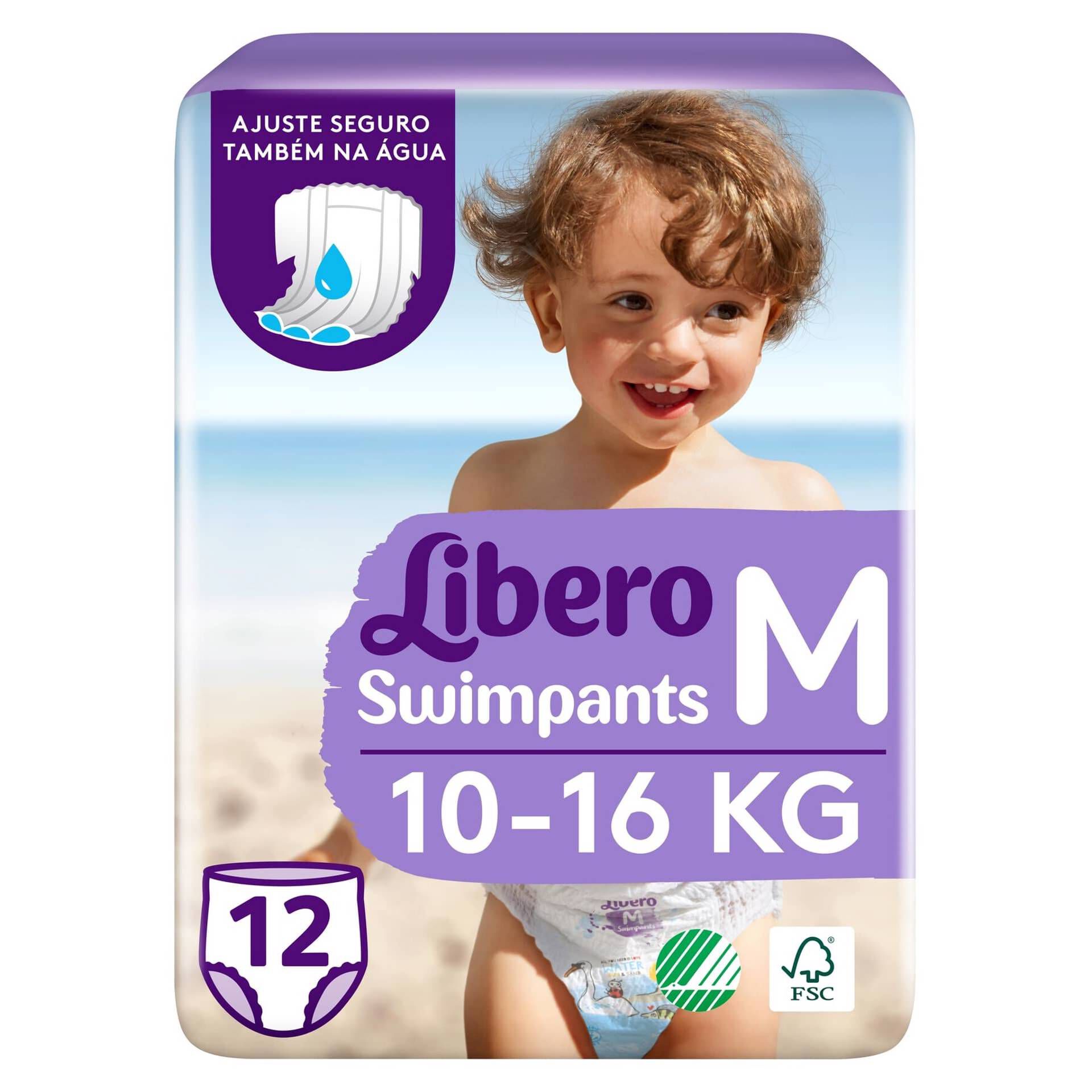 Cuecas Descartáveis Praia Tamanho M 10-16 kg Libero 12 un