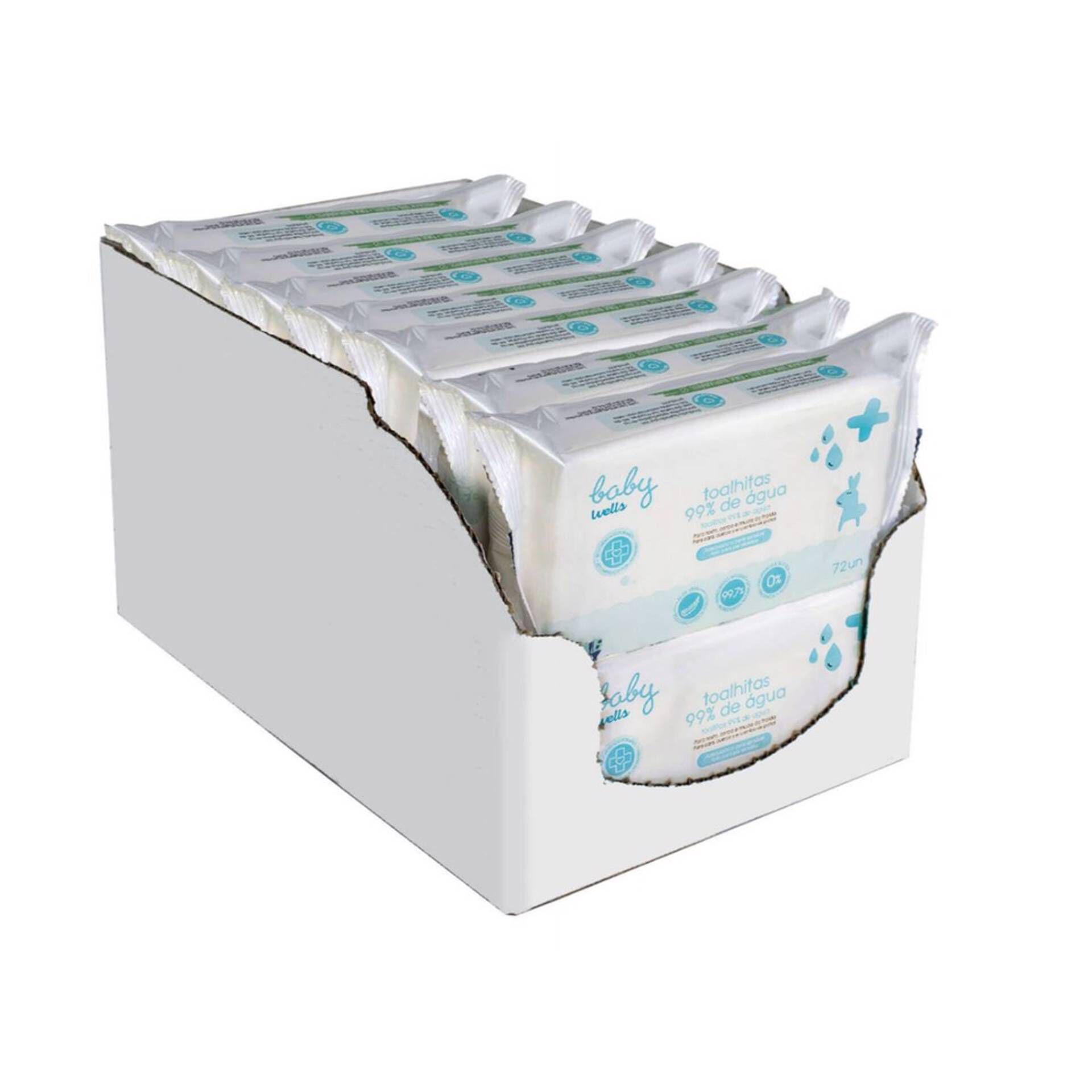 Pack Toalhitas 99% de Água Limpeza Delicada Baby Wells