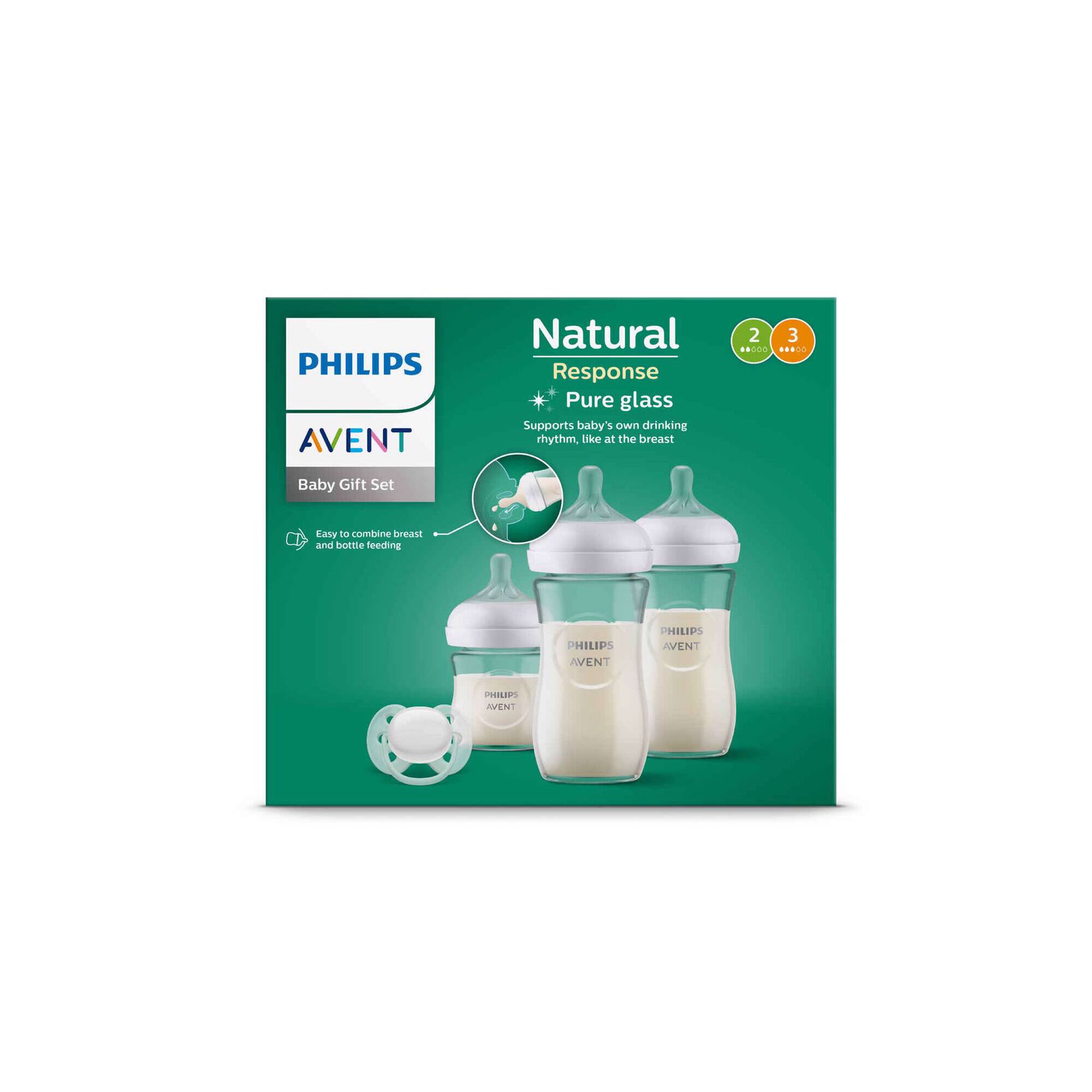 Conjunto Natural Response 3 biberões vidro