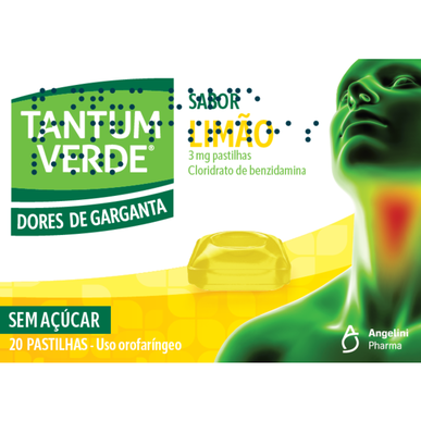 Tantum Verde Pastilhas Dor de Garganta Limão Wells