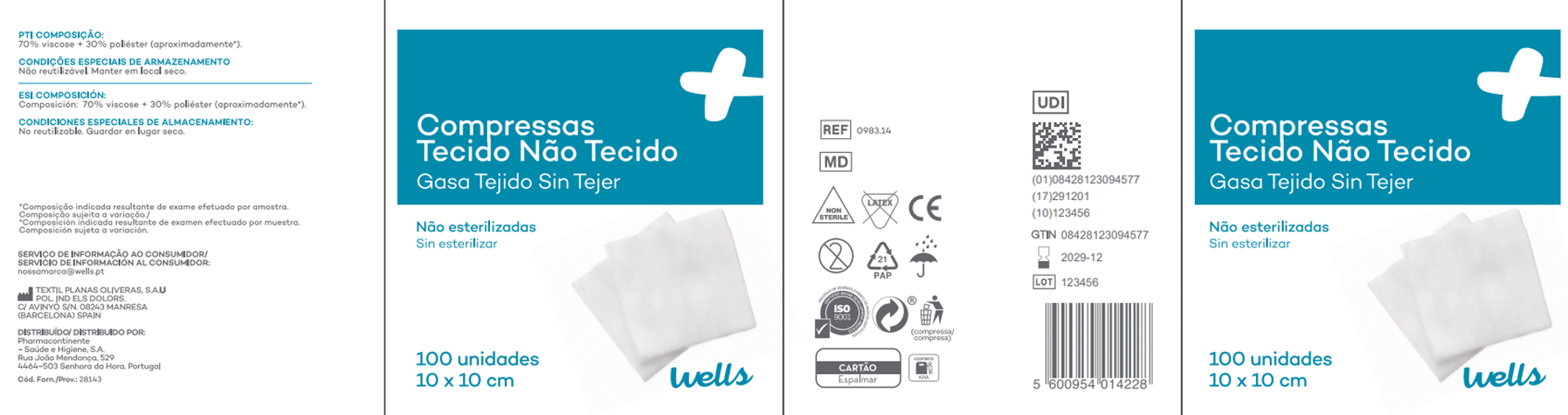 Compressas de Tecido Não Tecido