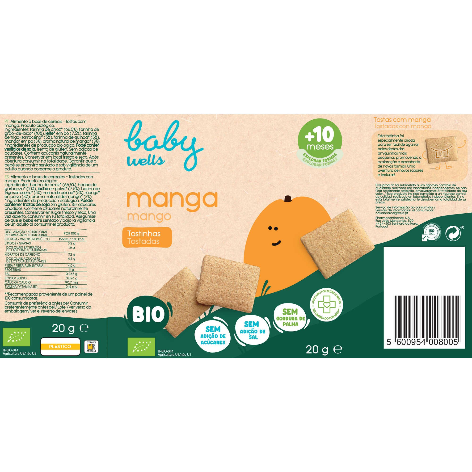 Tostinhas Dentição de Manga Bio