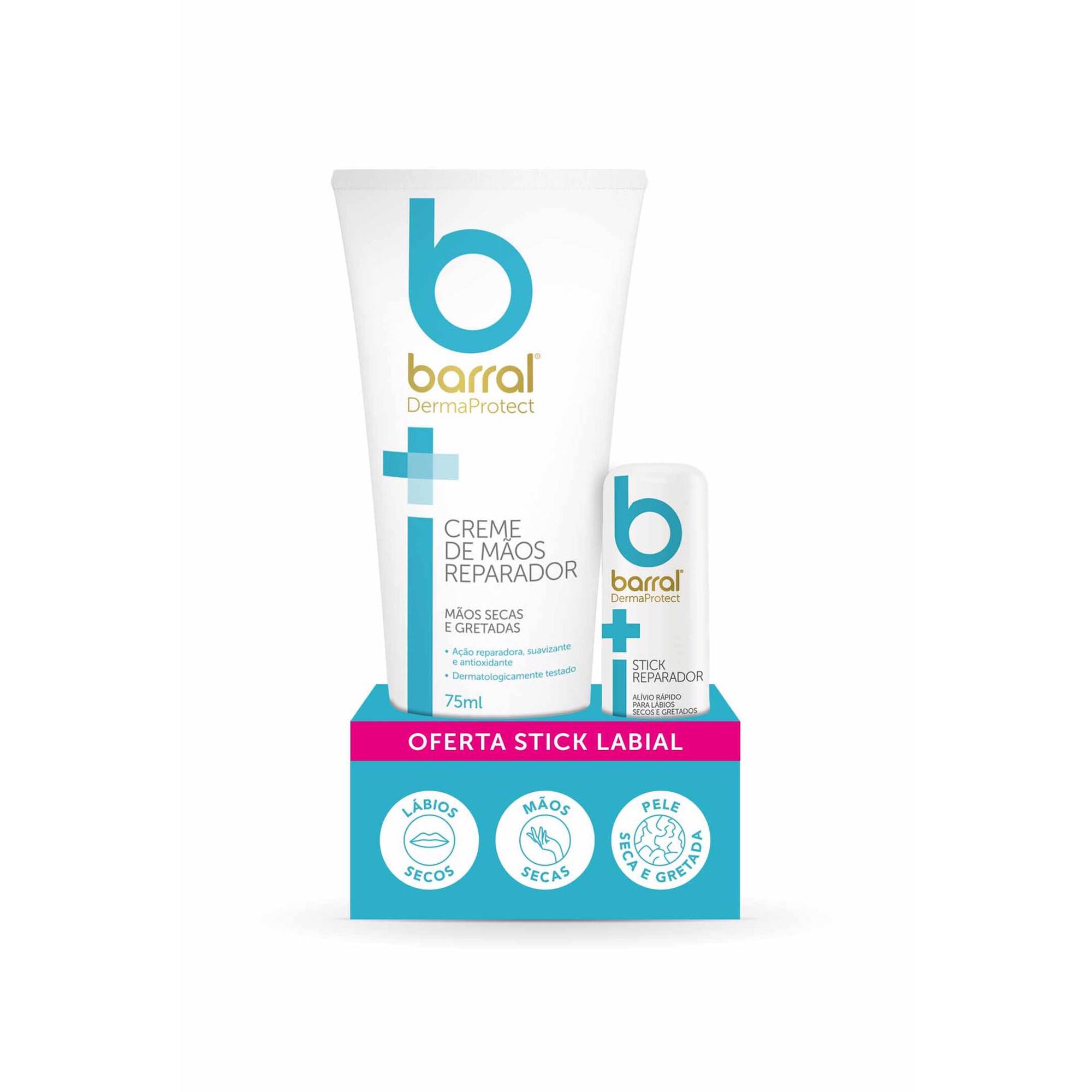 Creme de Mãos Reparador e Stick Labial