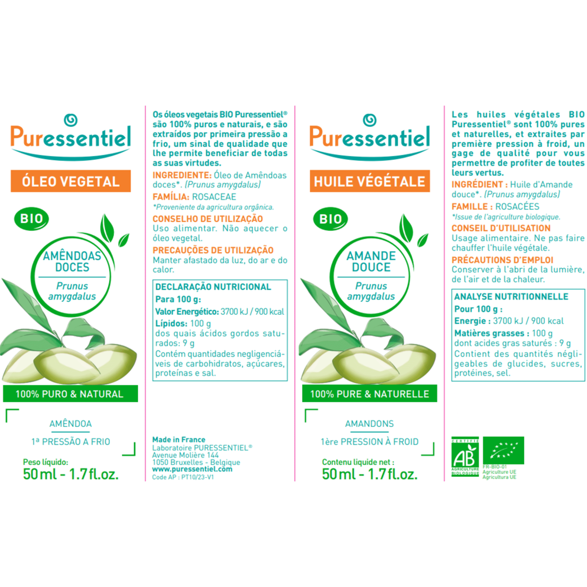 Huile Végétale Amande Douce Bio