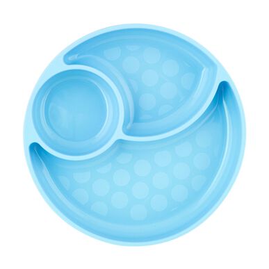 Prato de Silicone com Divisórias Azul Wells Image 1