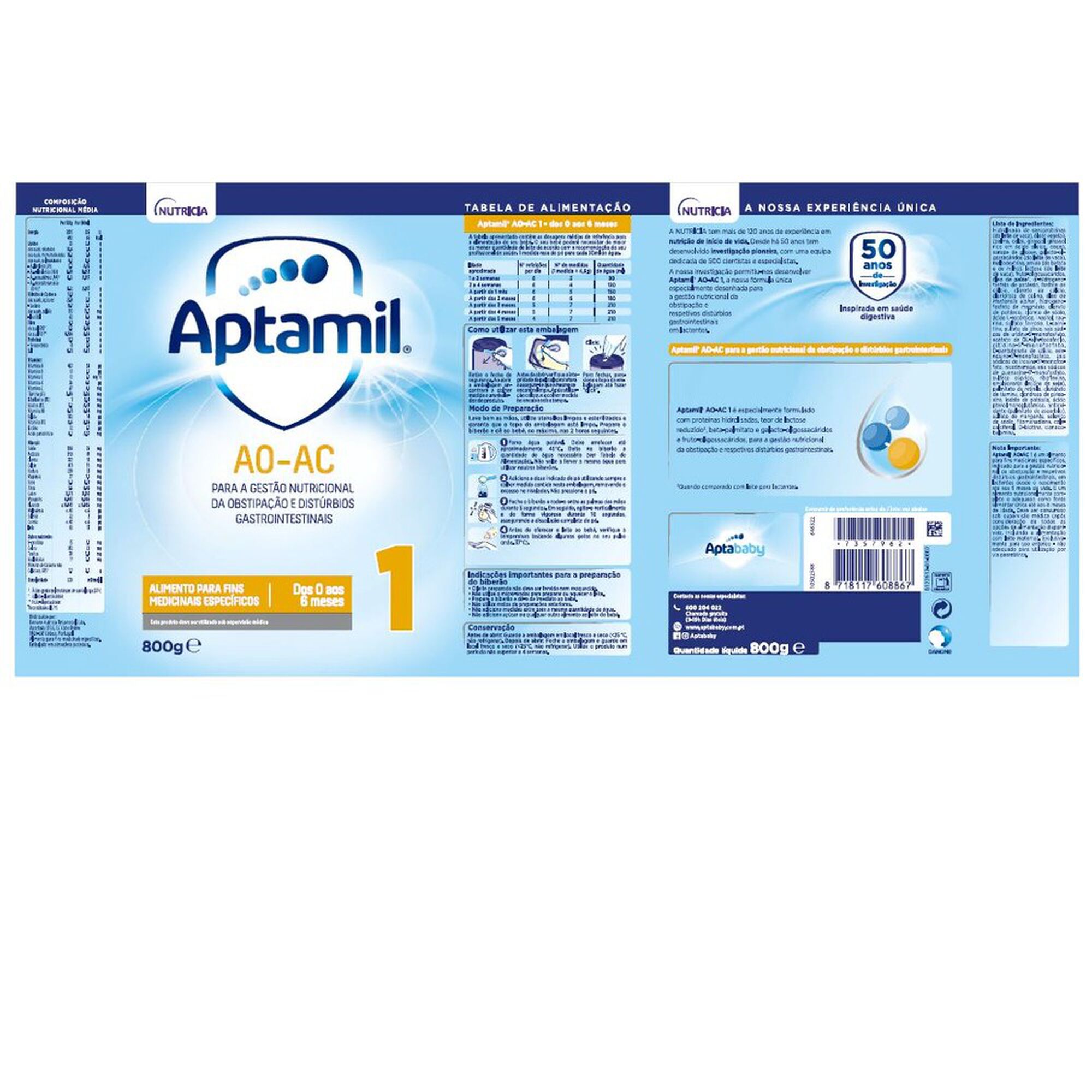 Leite AOAC 1 Obstipação 0-6M