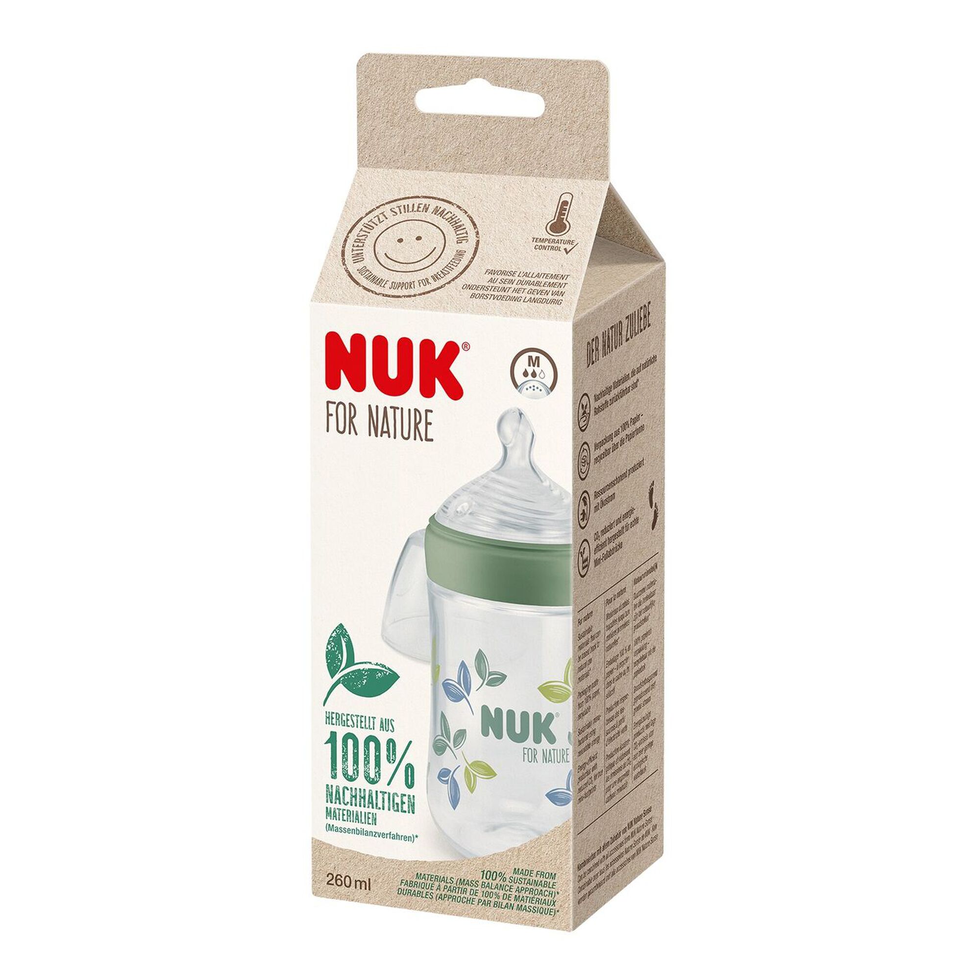 Nuk For Nature Biberão com Tetina Silicone M Verde