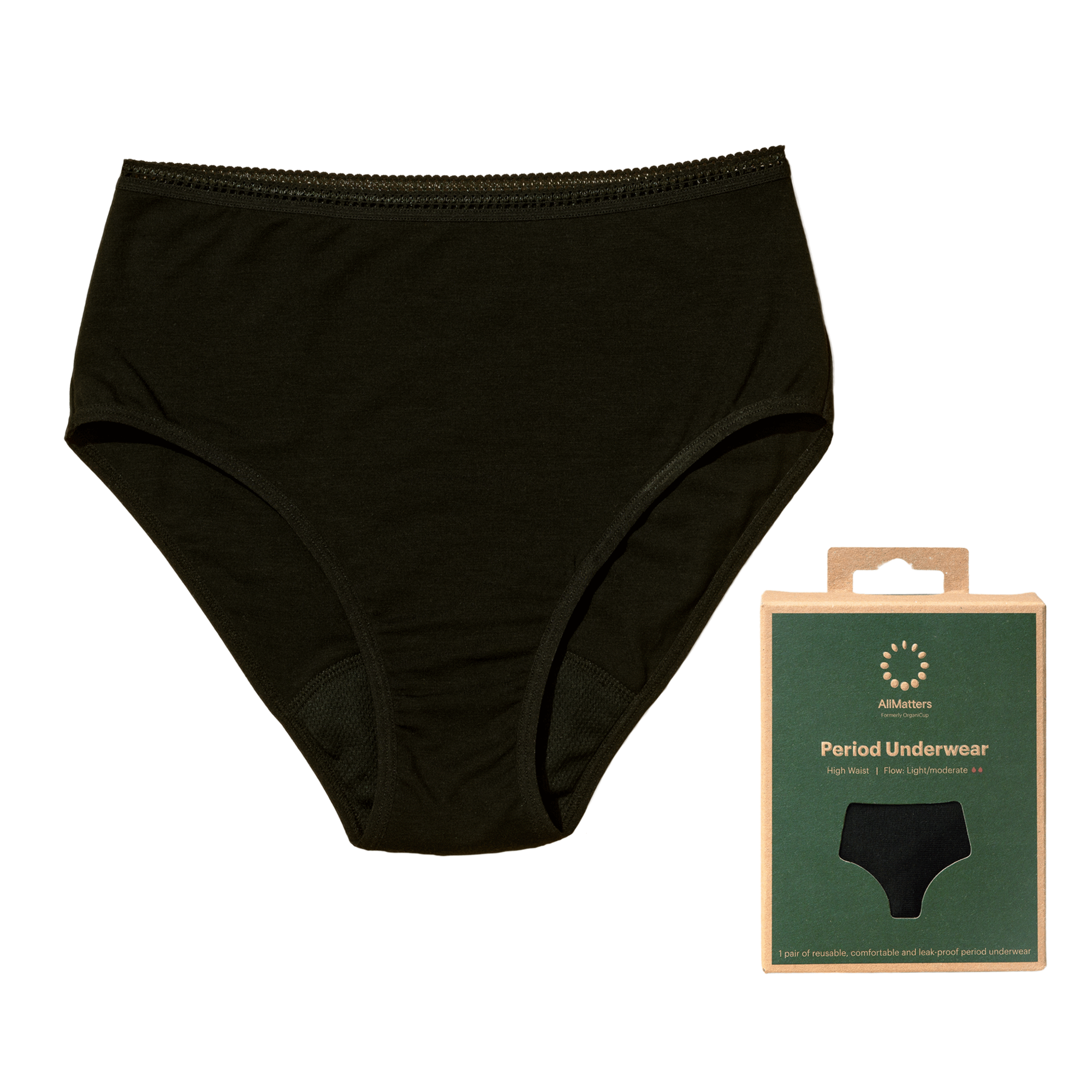 Cueca Menstrual Alta Fluxo Moderado