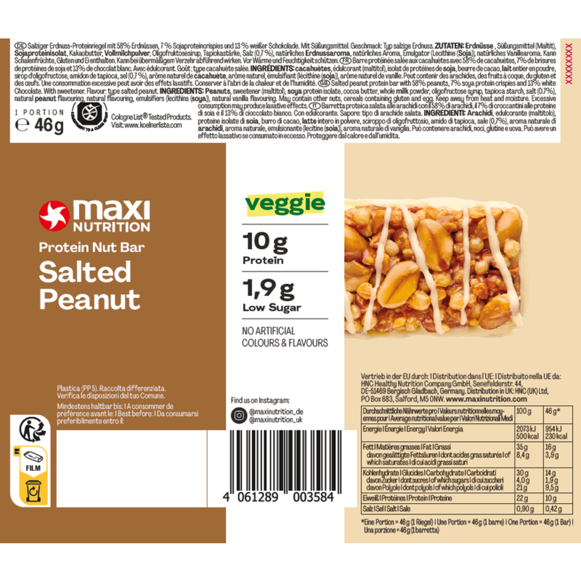 Barra de Proteína Amendoim e Sal Protein Nut