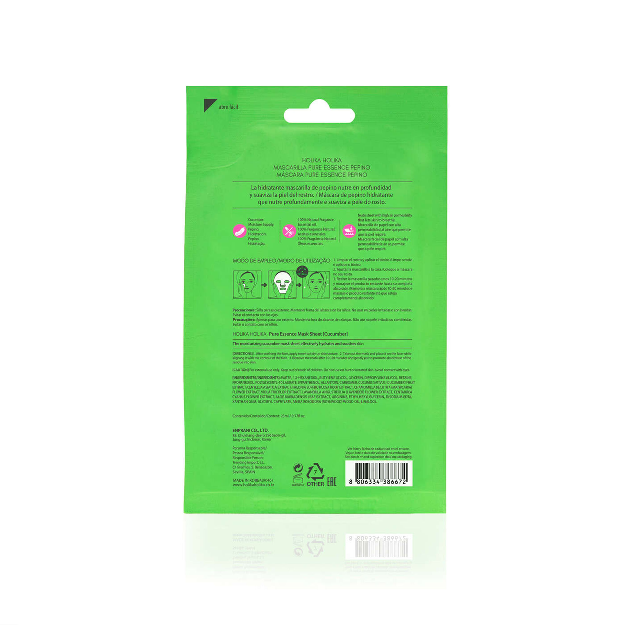 Máscara Facial Suavizante De Pepino