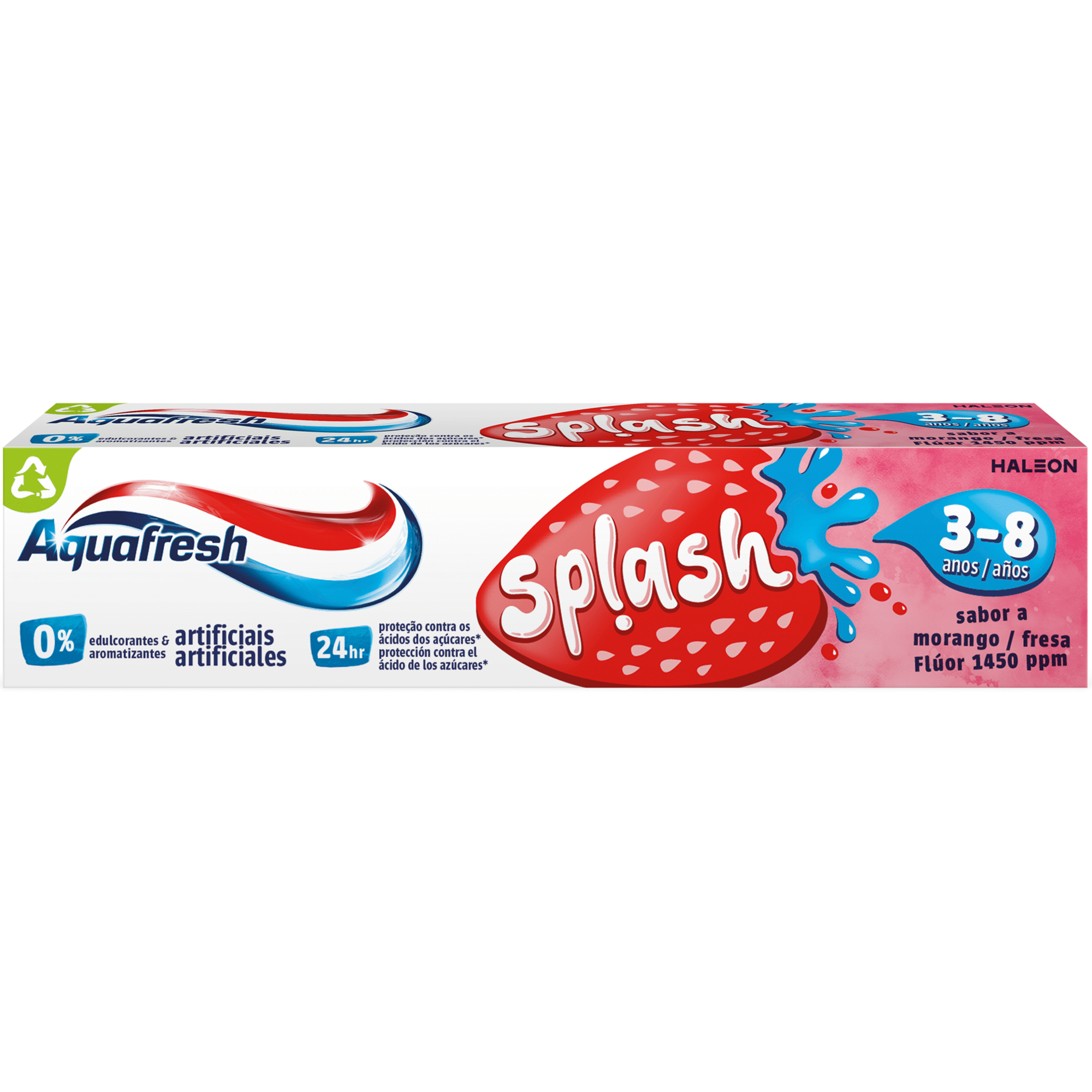 Pasta de Dentes Splash Morango 3 - 8 anos