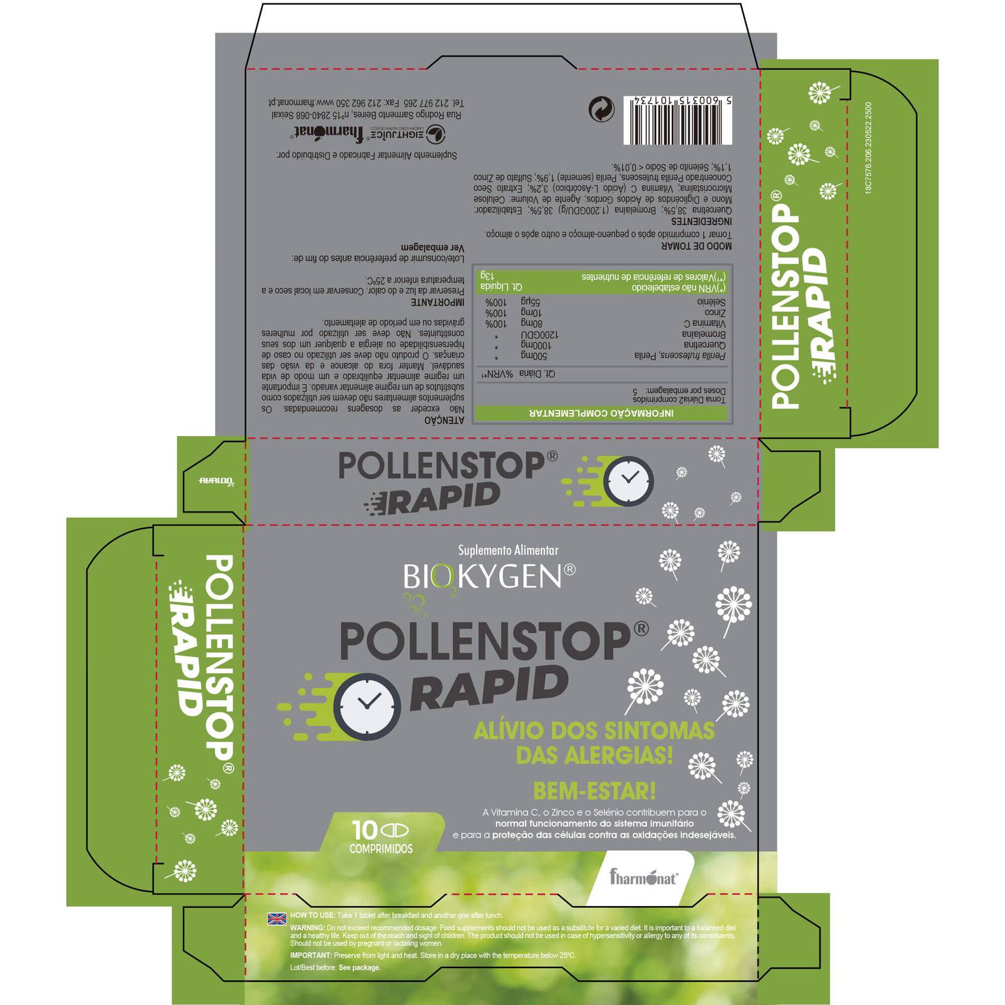 Pollenstop Rapid Alívio Sintomas Alergias