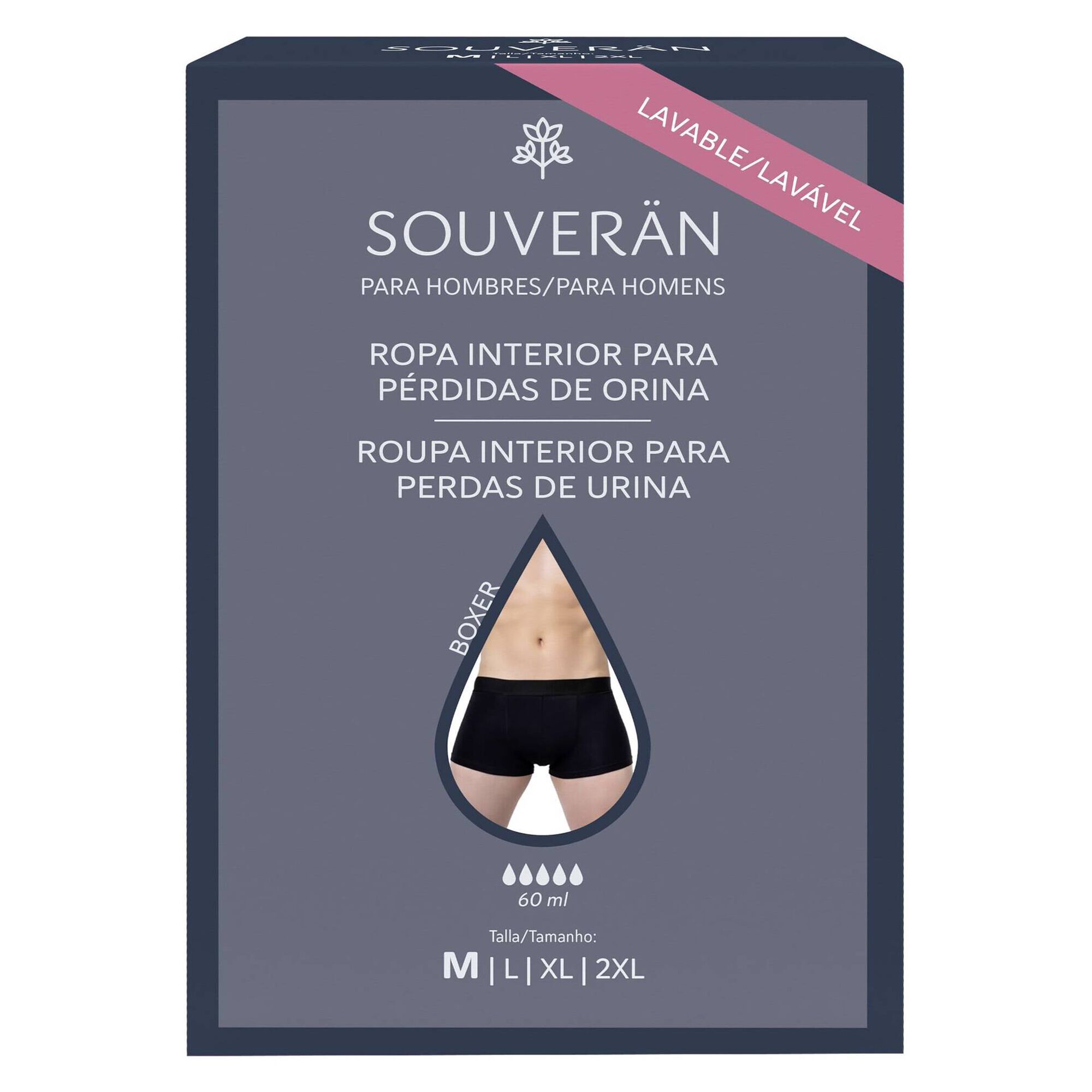 Boxer Incontinência Homem Preto M