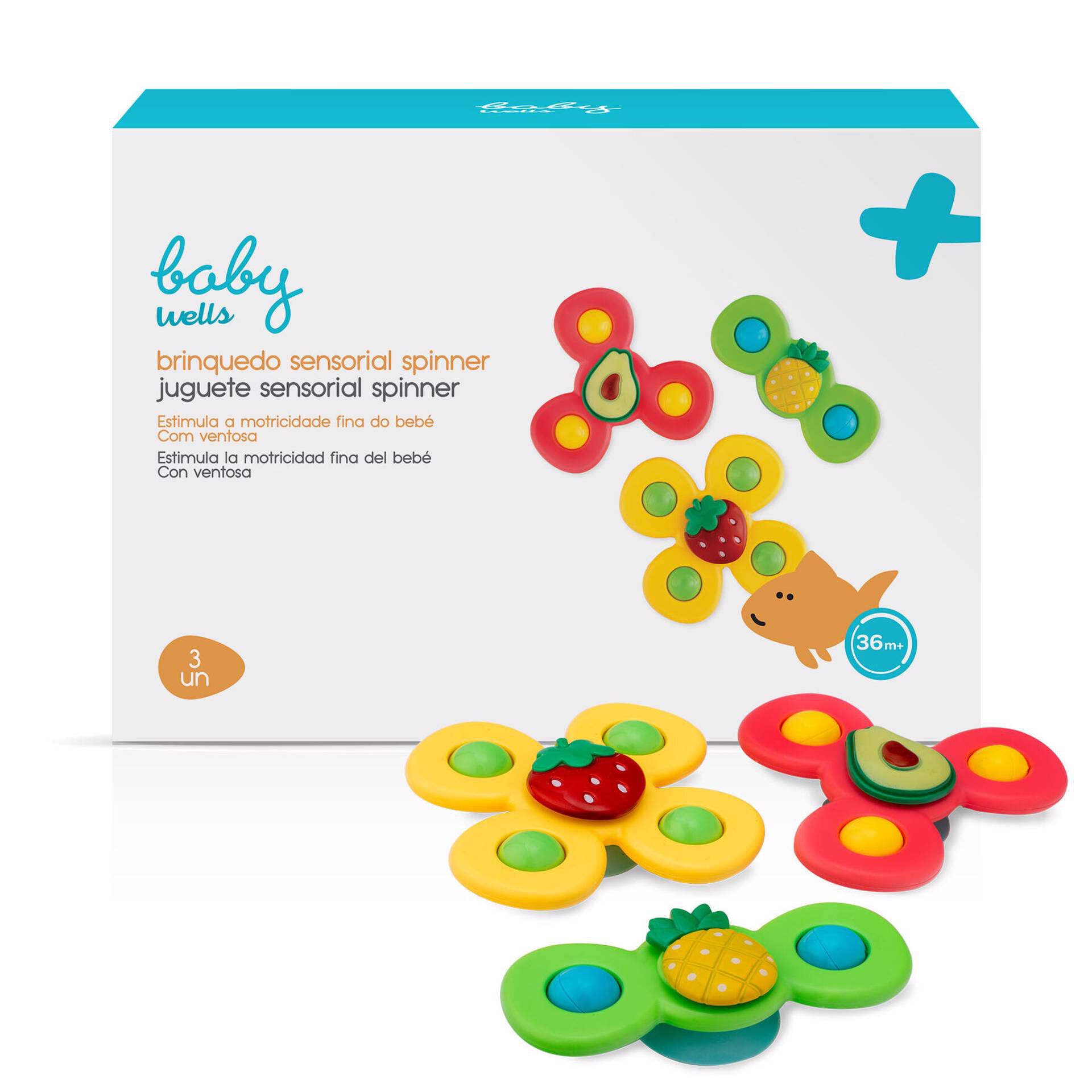 Brinquedo Sensorial Spinner para Bebé Baby Wells 3 un