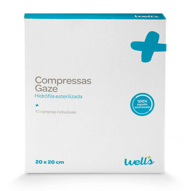 Compressas de Gaze Esterilizada 20x20 cm Wells