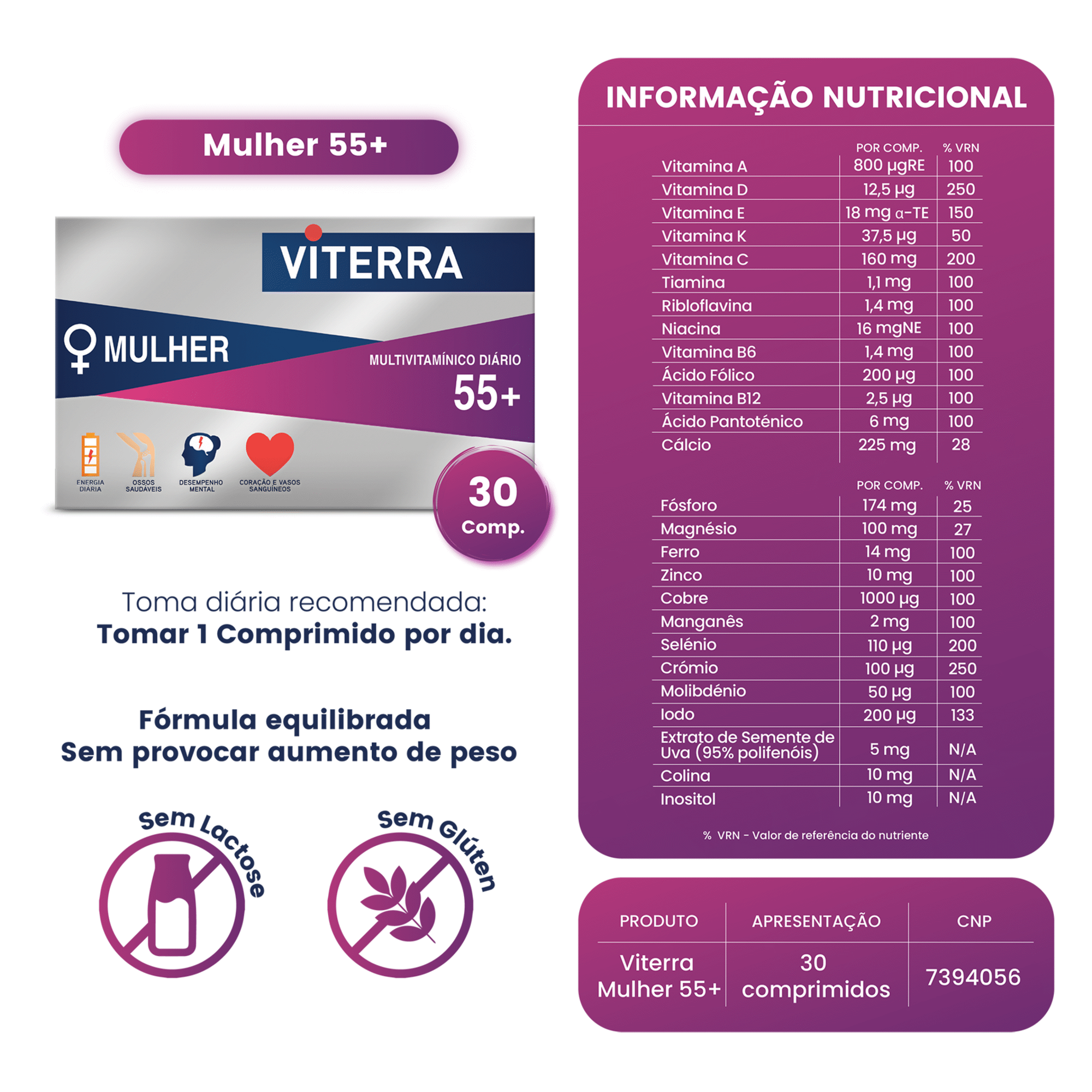 Multivitamínico Diário Platinum 55+ Mulher
