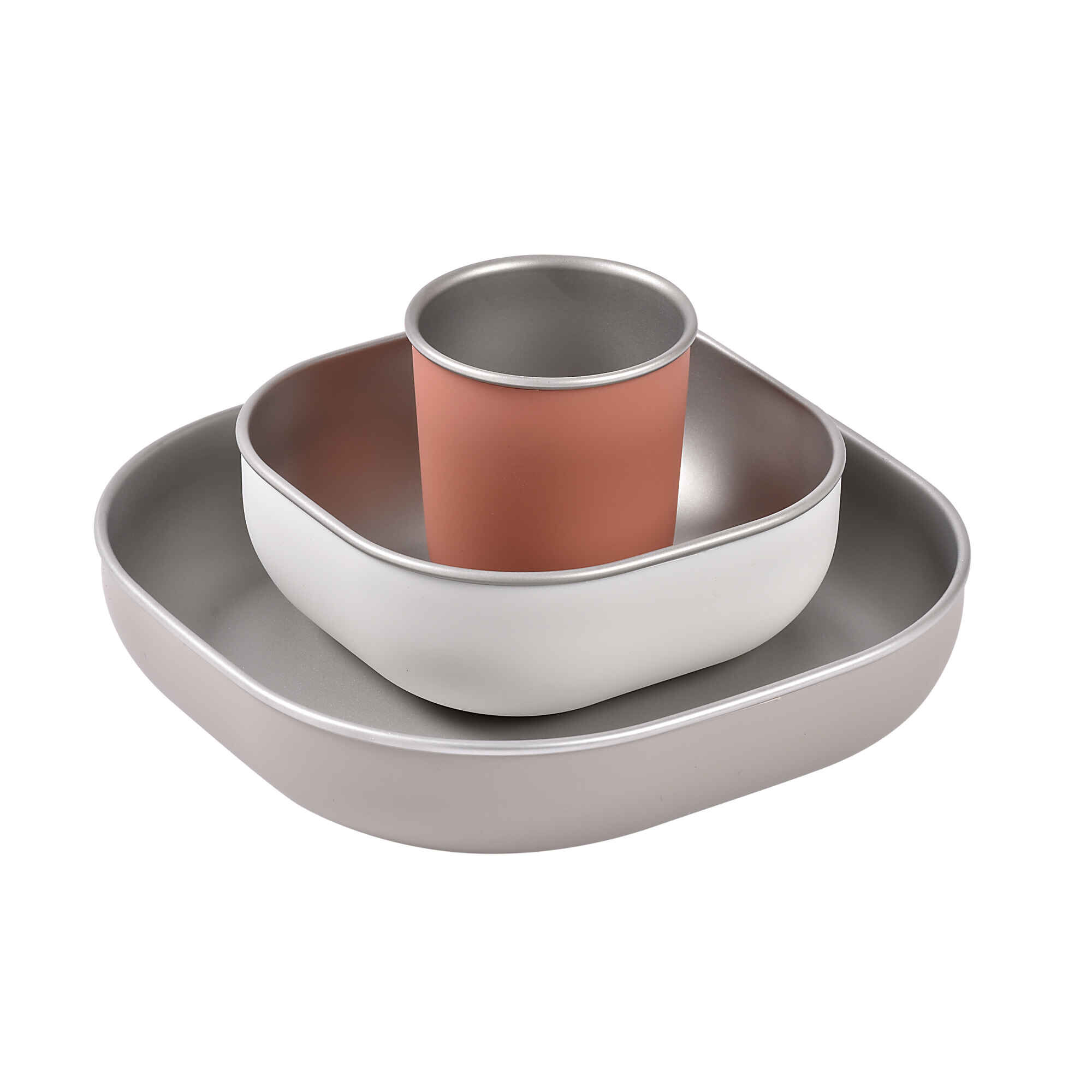 Stainless Steel Meal Inox Set 4M+ Terracotta