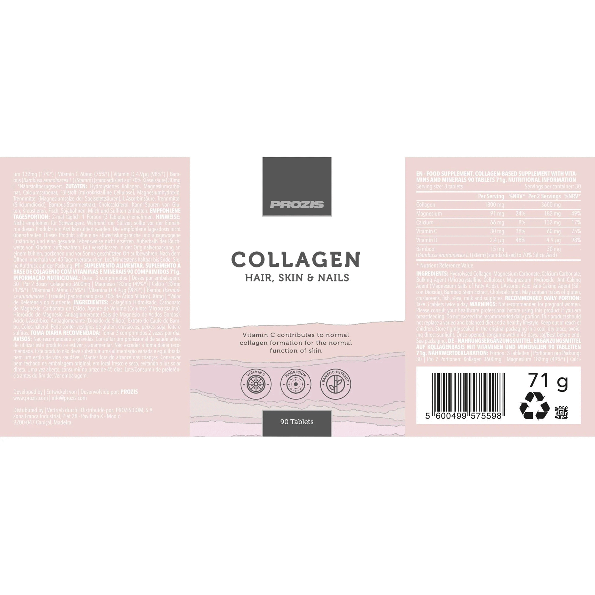 Prozis Colagénio Cabelo Pele e Unhas