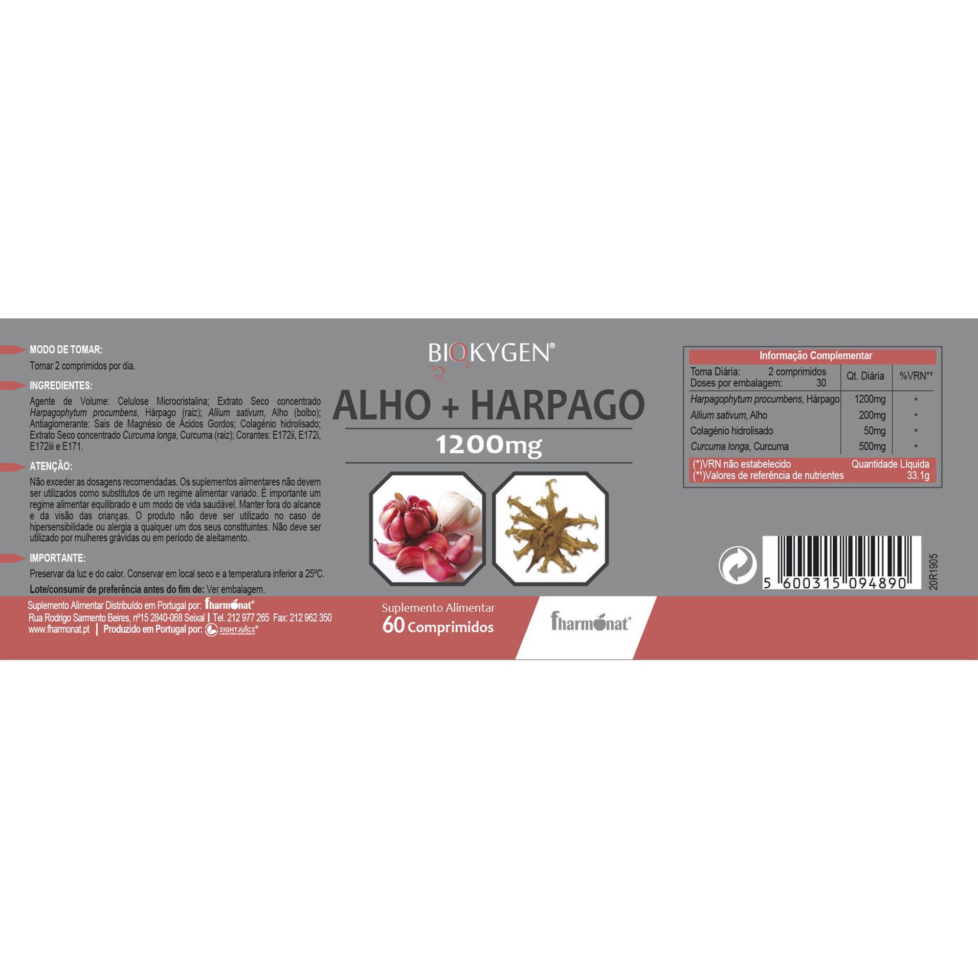 Alho e Harpago 1200mg