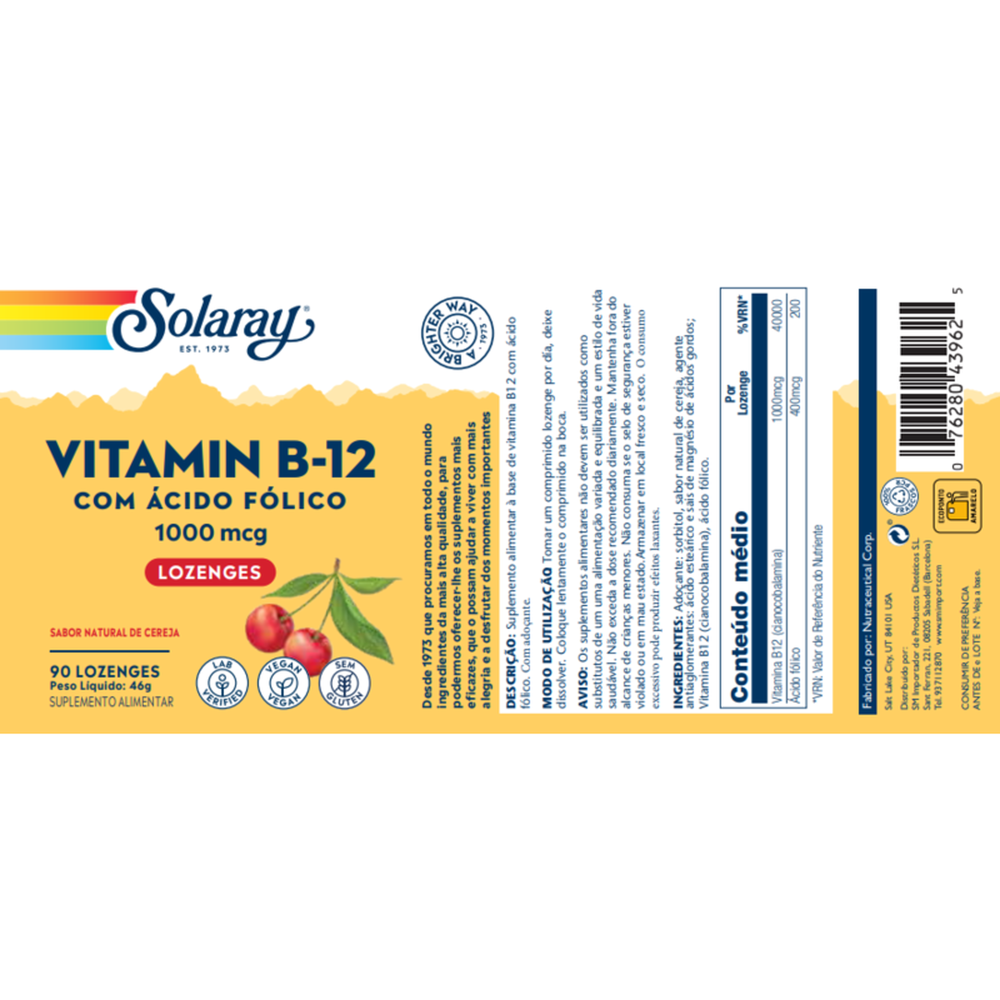 Vitamin B-12 Ácido Fólico 1000 mcg